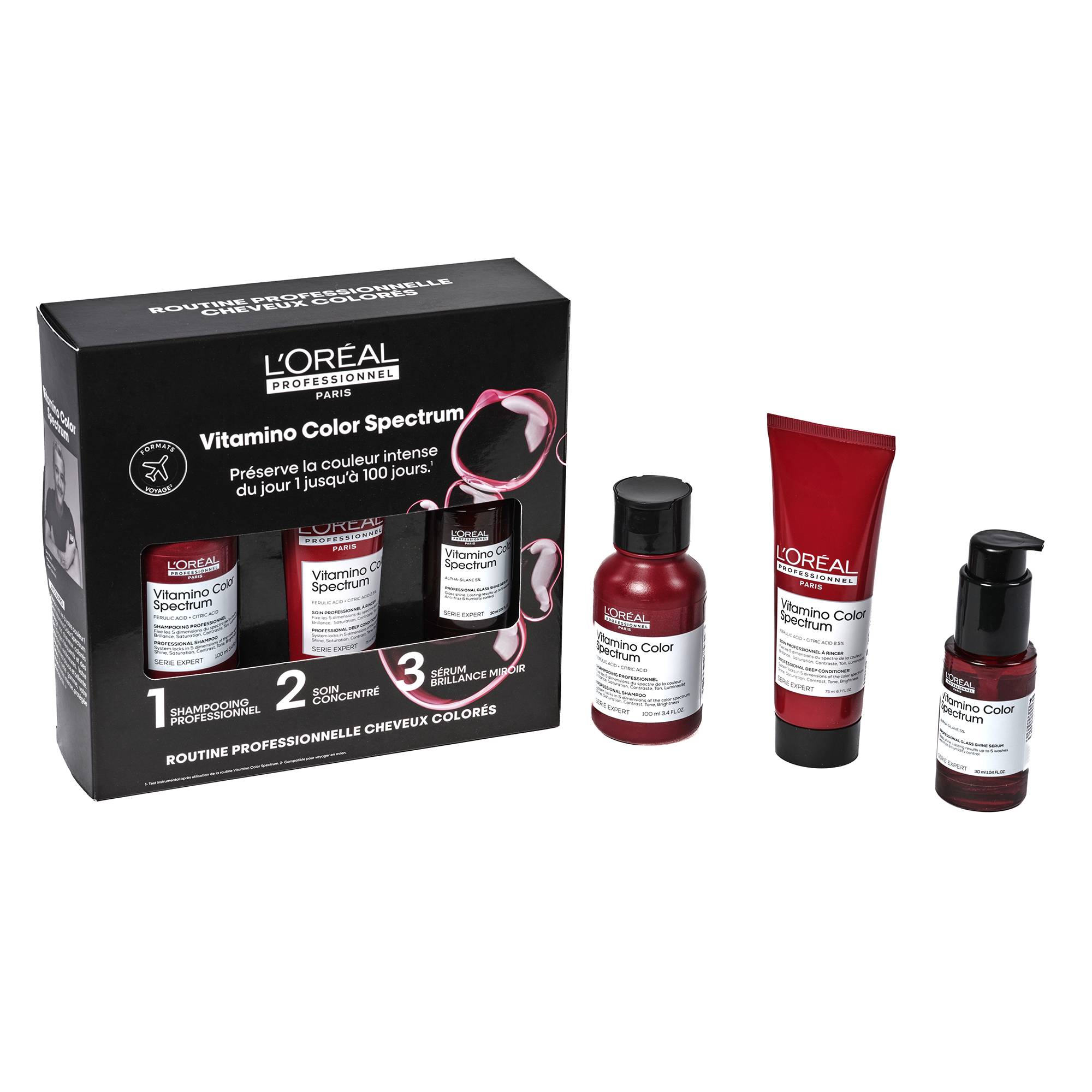 Coffret voyage Vitamino Color Spectrum (shampoing + conditionneur + sérum) de la marque L'Oréal Professionnel Contenance 205ml - 1