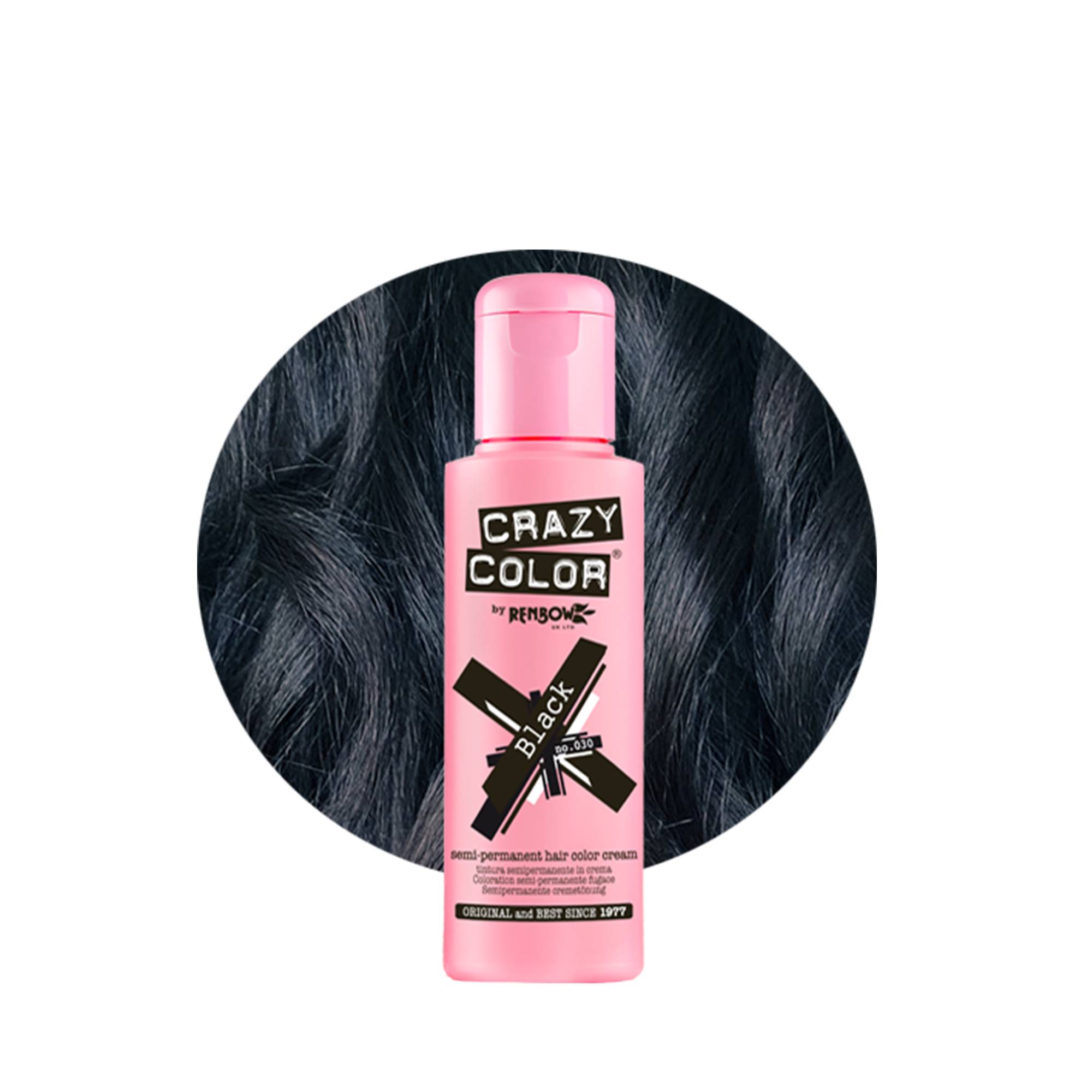 Coloration temporaire black noir n°30 de la marque Crazy Color Contenance 100ml - 1