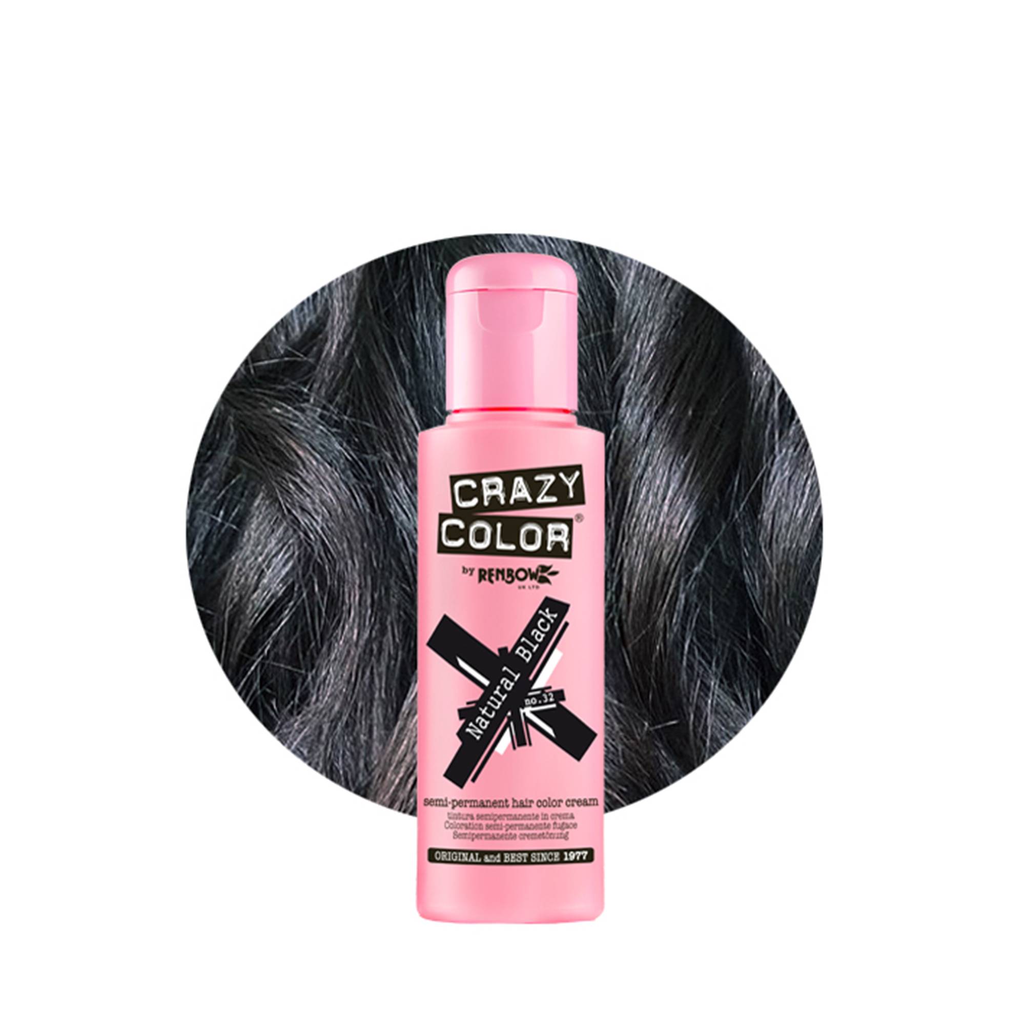 Coloration temporaire natural black n°32 de la marque Crazy Color Contenance 100ml - 1