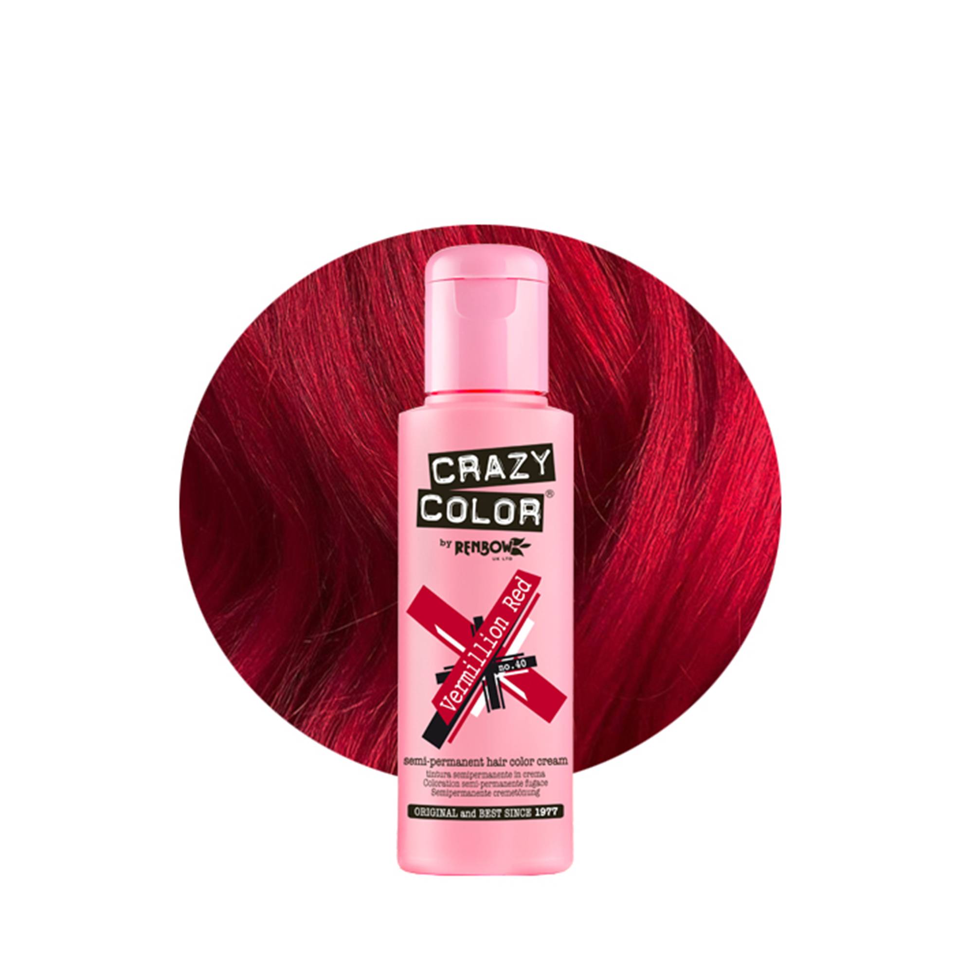 Coloration temporaire vermillon red n°40 de la marque Crazy Color Contenance 100ml - 1