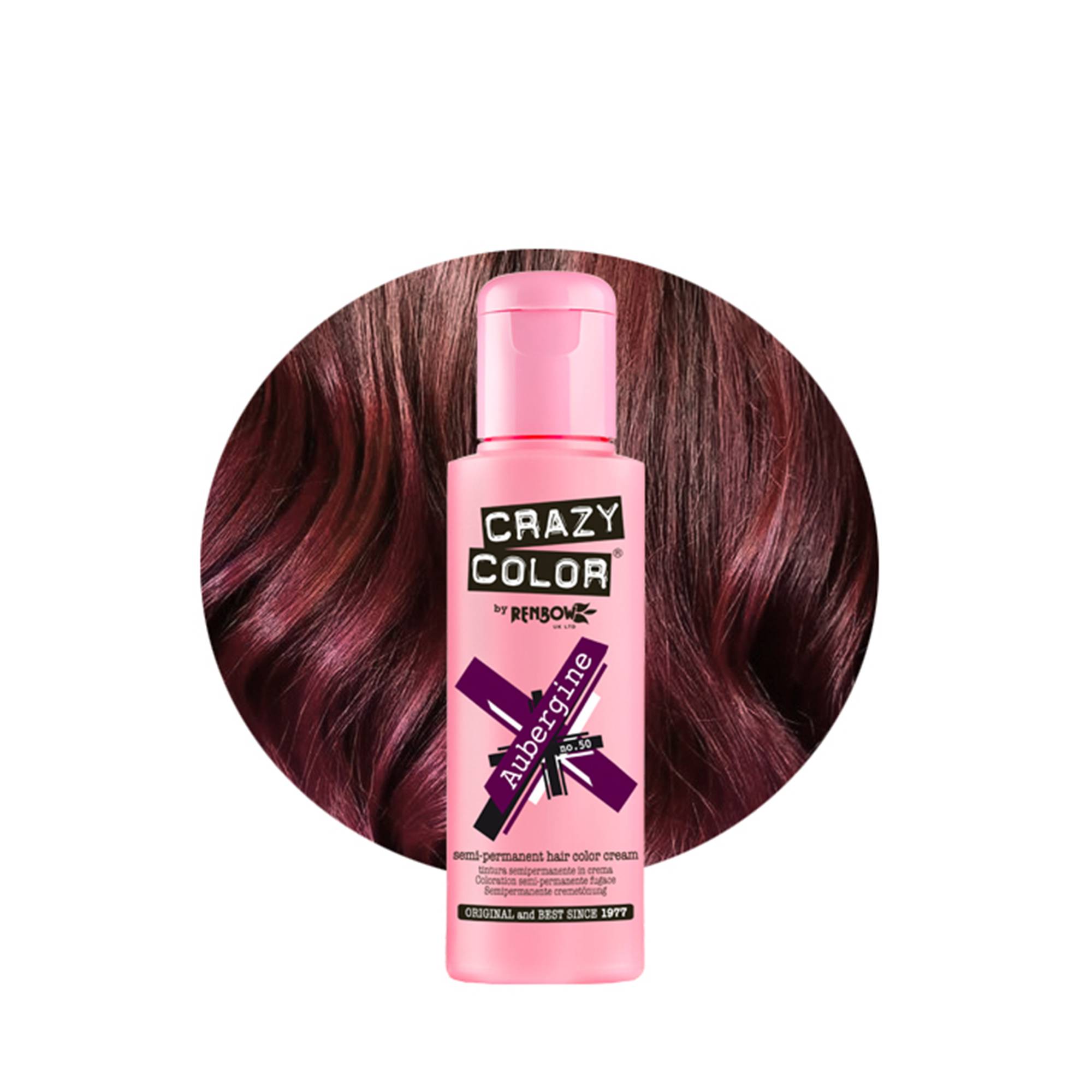 Coloration temporaire aubergine n°50 de la marque Crazy Color Contenance 100ml - 1