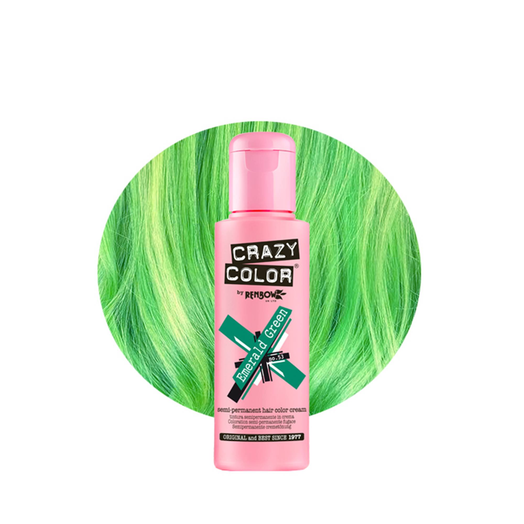 Coloration temporaire emeral green n°53 de la marque Crazy Color Contenance 100ml - 1