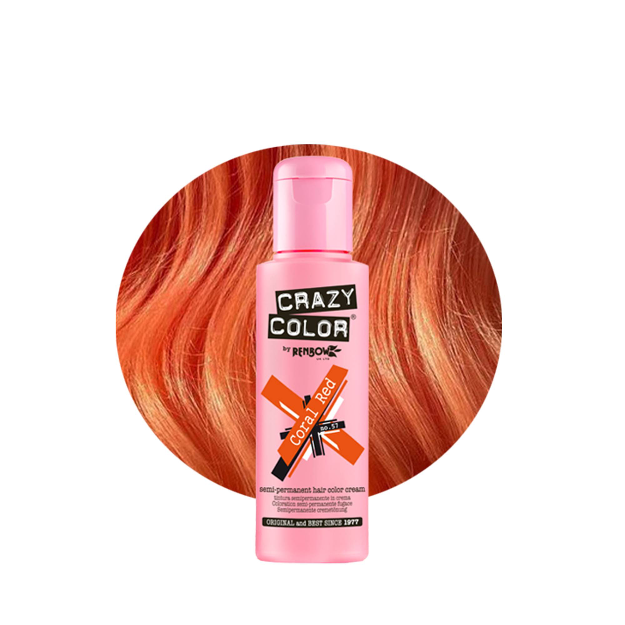 Coloration temporaire coral red n°57 de la marque Crazy Color Contenance 100ml - 1