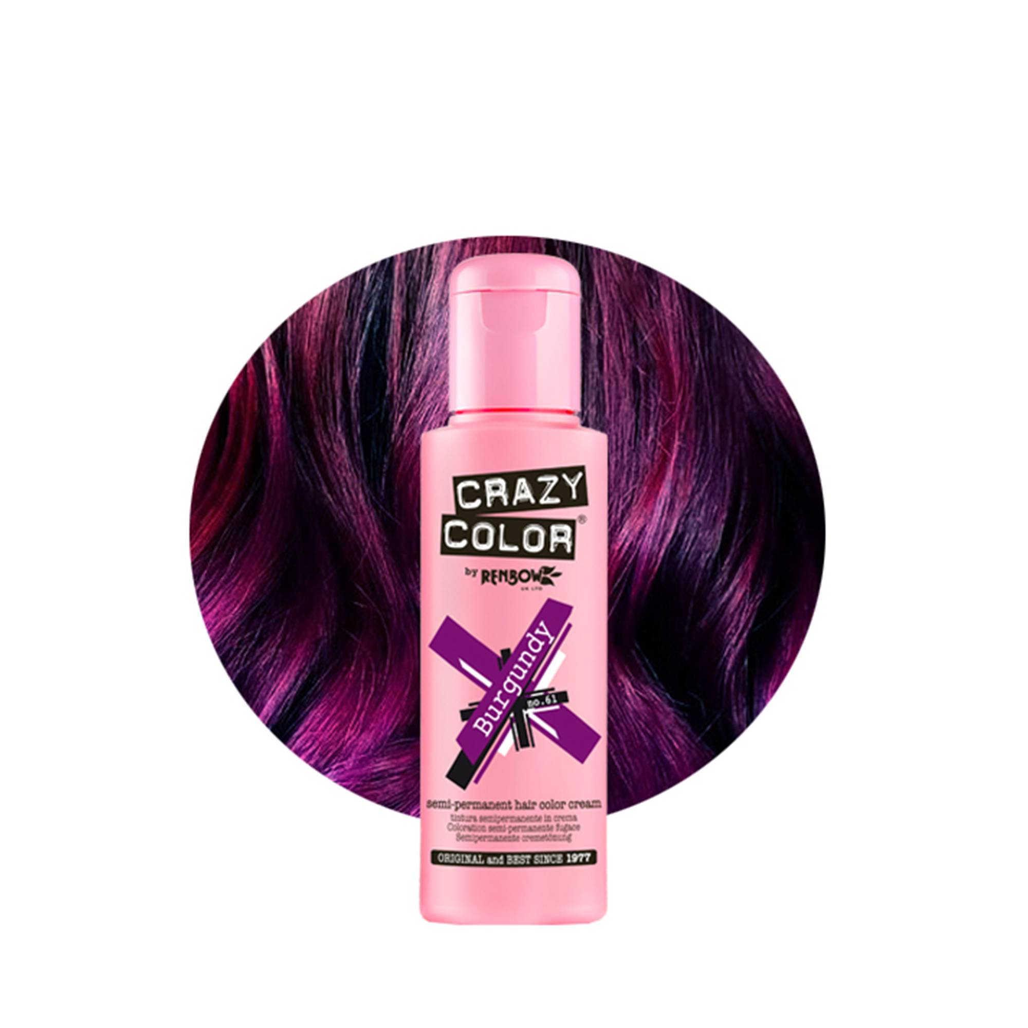 Coloration temporaire burgundi n°61 de la marque Crazy Color Contenance 100ml - 1