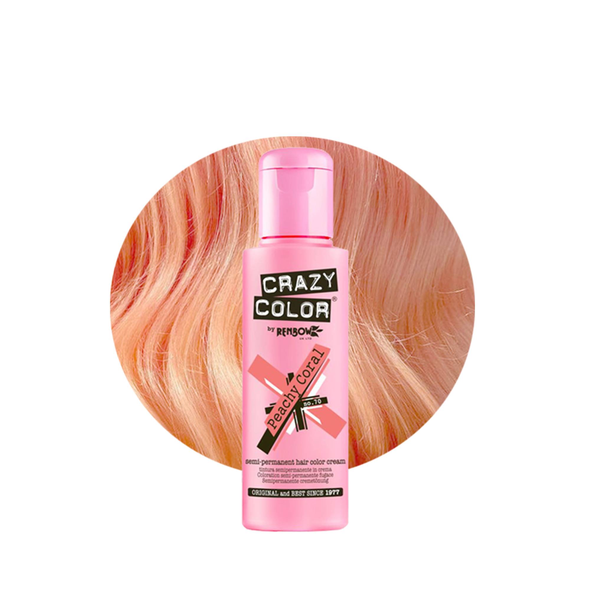 Coloration temporaire Peachy Coral n°70 de la marque Crazy Color Contenance 100ml - 1