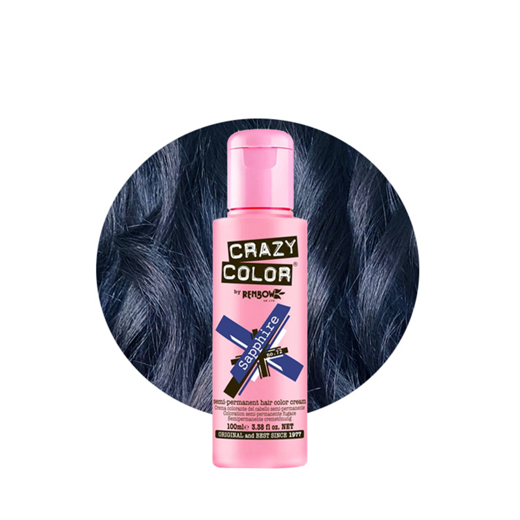 Coloration temporaire Sapphire n°72 de la marque Crazy Color Contenance 100ml - 1