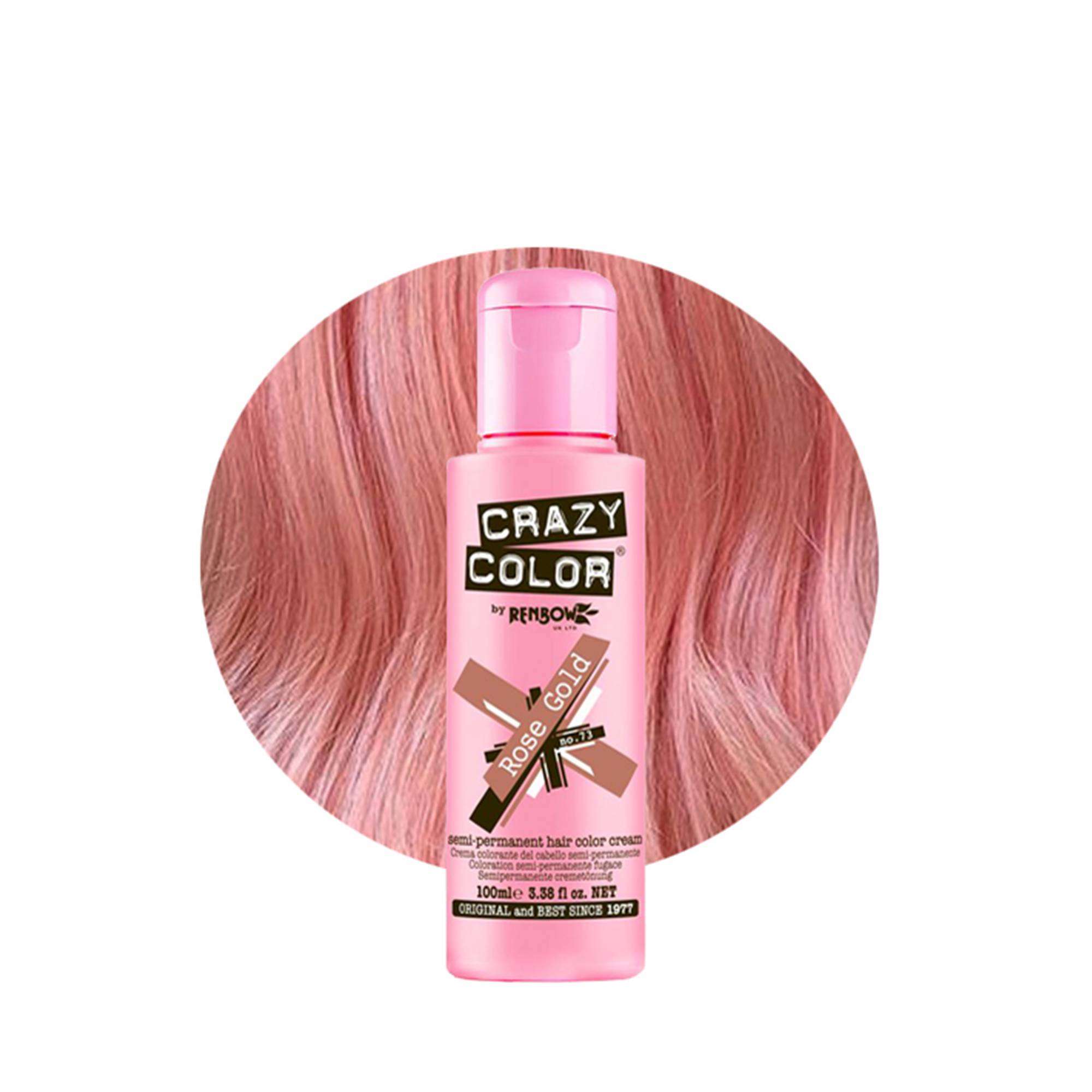 Coloration temporaire Rose Gold n°73 de la marque Crazy Color Contenance 100ml - 1