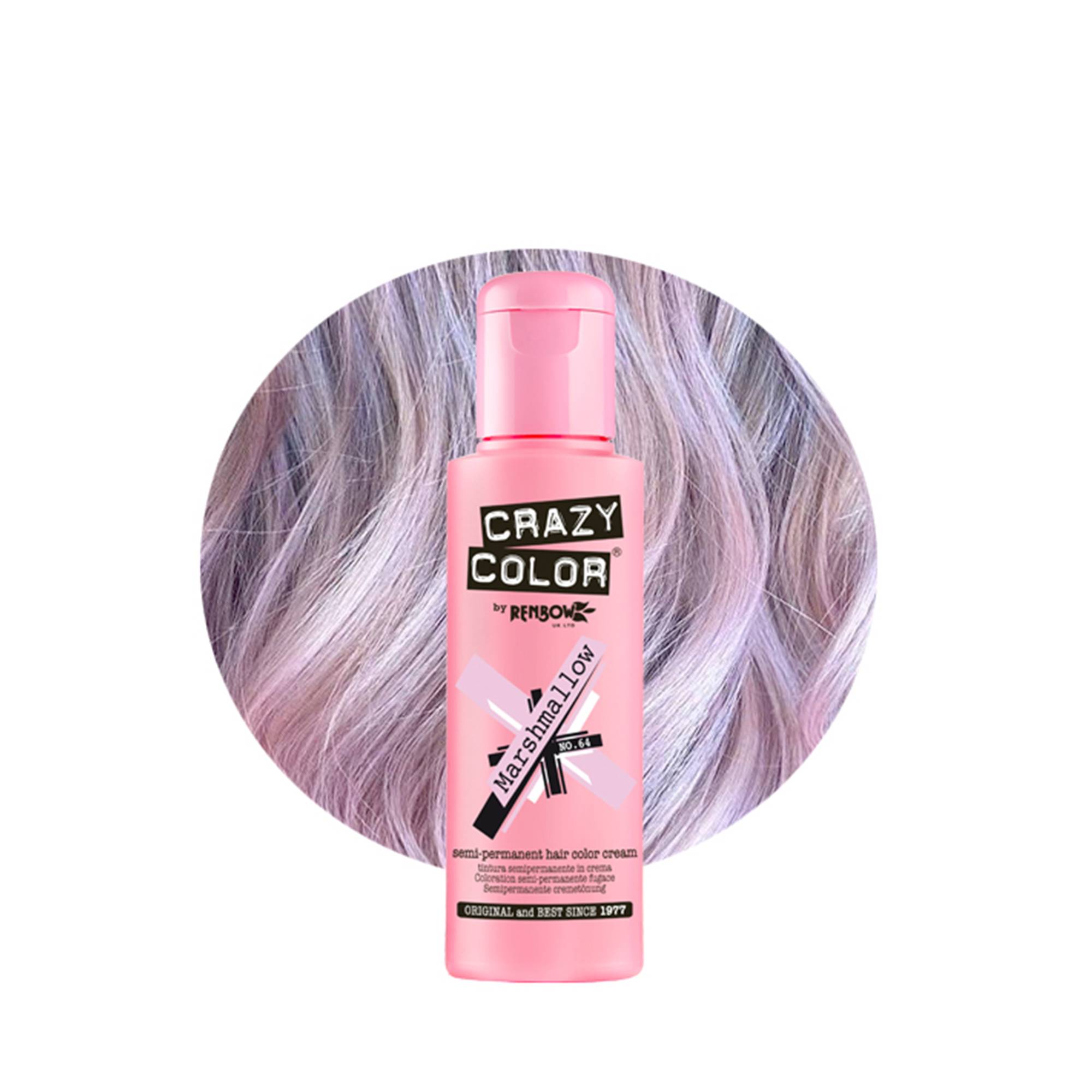 Coloration temporaire marshmallow pink n°64 de la marque Crazy Color Contenance 100ml - 1