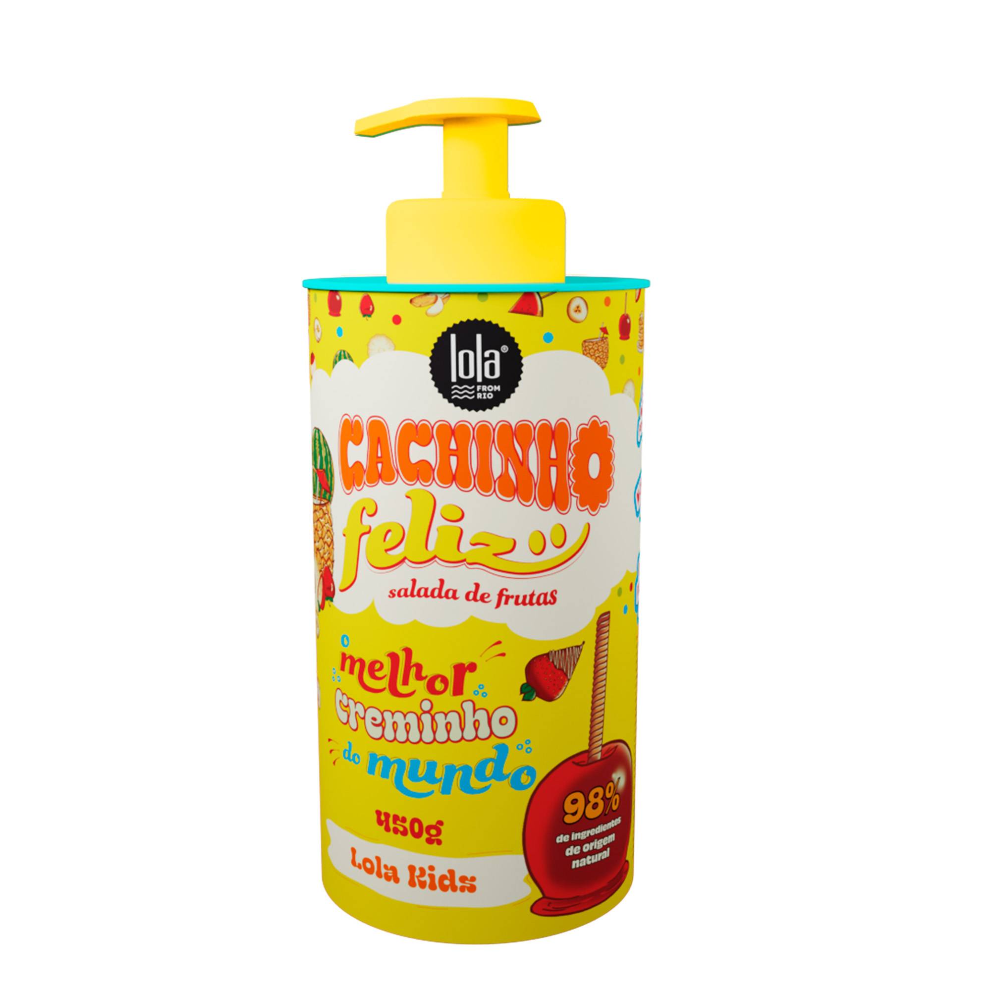 Crème coiffante Cachinho Feliz Salada de Fruta – démêle et active les boucles de la marque Lola From Rio Contenance 450ml - 1