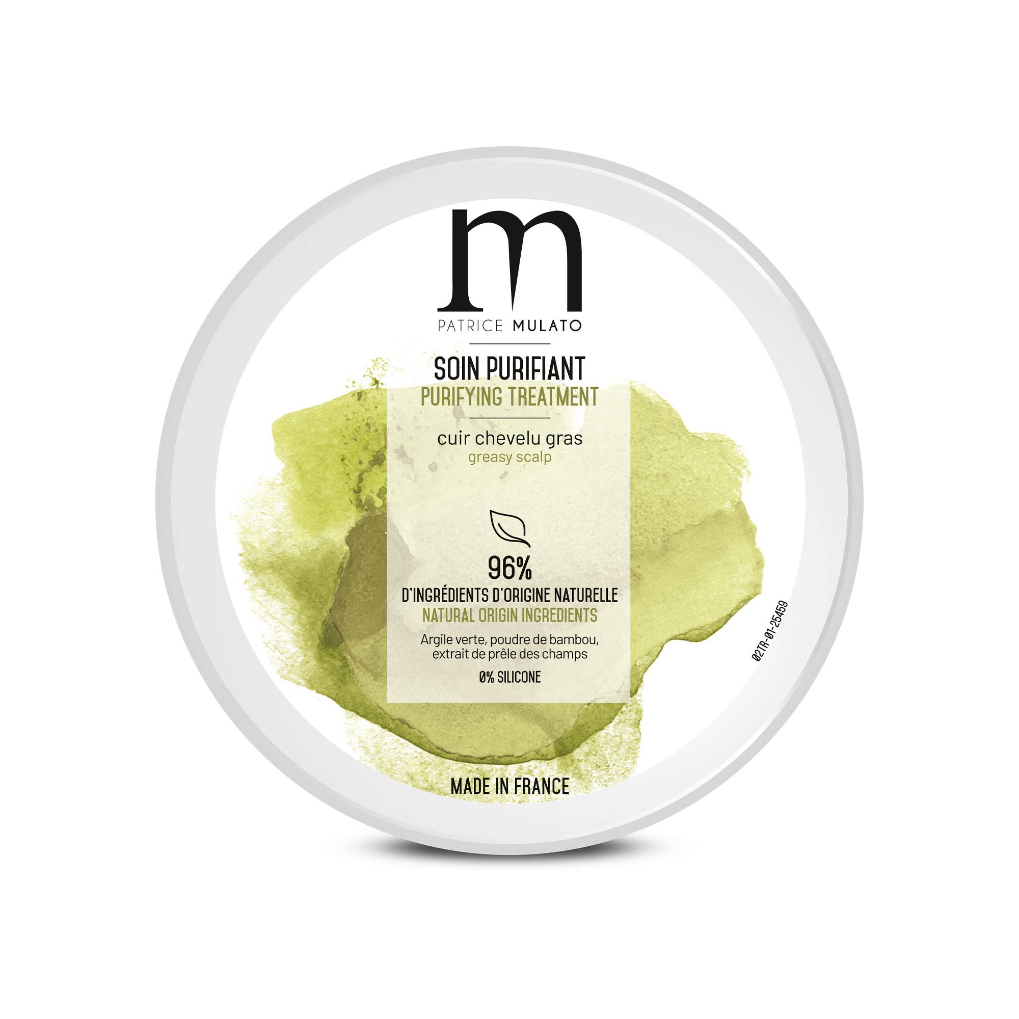 Soin capillaire Purifiant – cuir chevelu frais, volume racines, sébum régulé de la marque Mulato Contenance 230g - 1