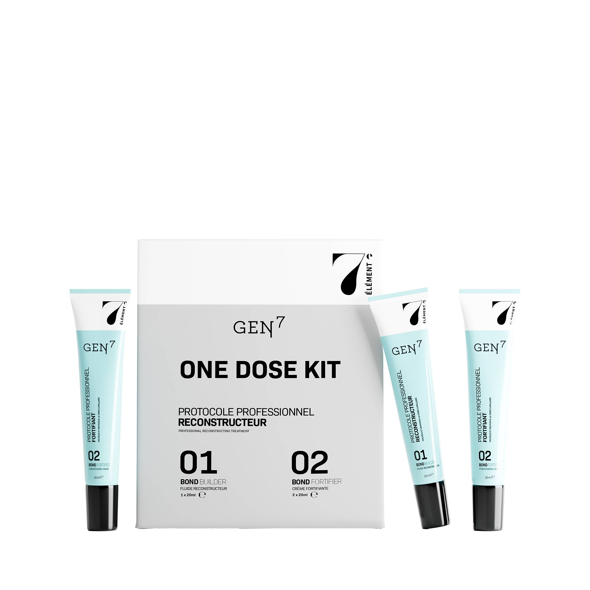 Kit one dose GEN7 - protocole reconstructeur professionnel (3x20ml) de la marque 7e ÉLÉMENT Contenance 60ml - 1