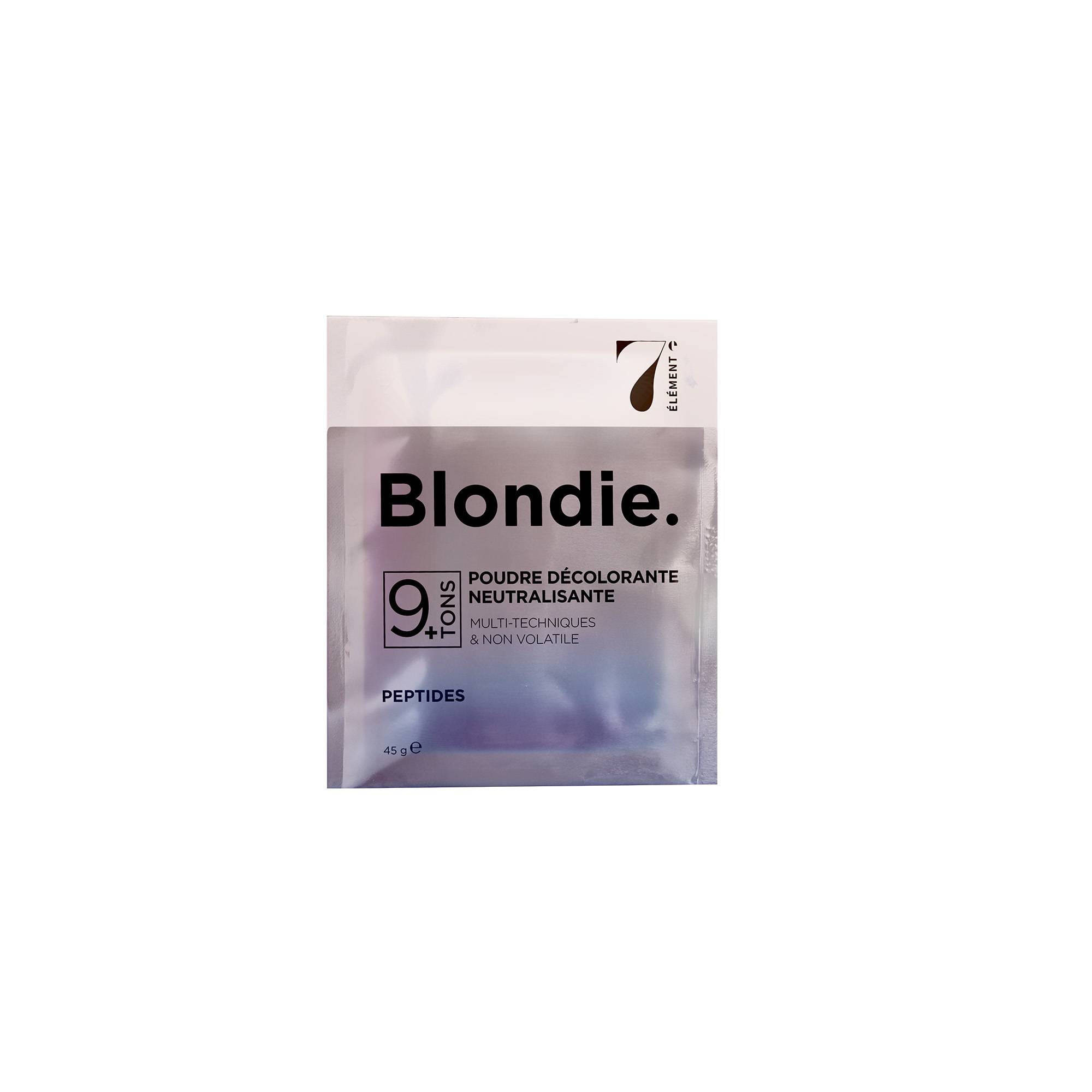 Poudre décolorante 9 tons+ – format découverte, efficacité, neutralisation de la marque 7e ÉLÉMENT Contenance 45g - 1