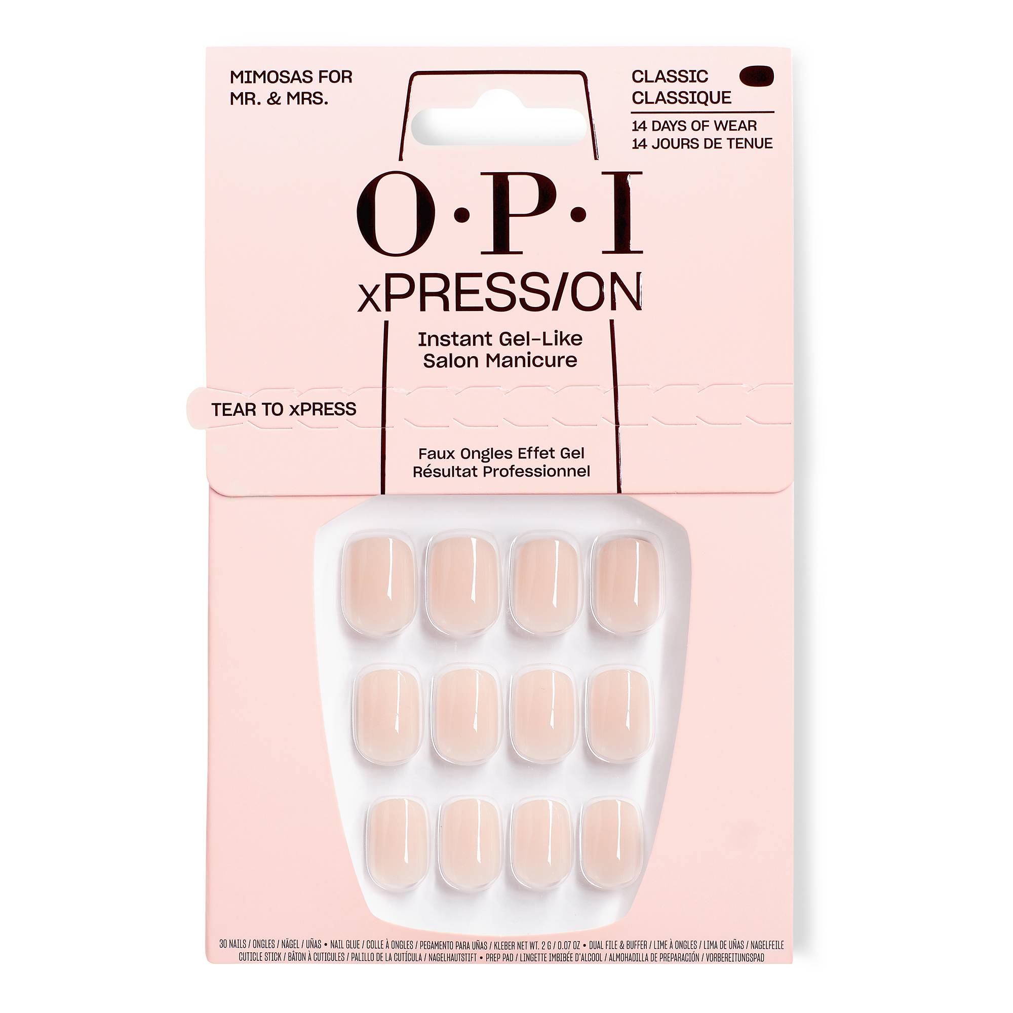 Faux-ongles Mimosas for Mr. and Mrs. – pose express, fini nude brillant, élégance de la marque OPI - 1