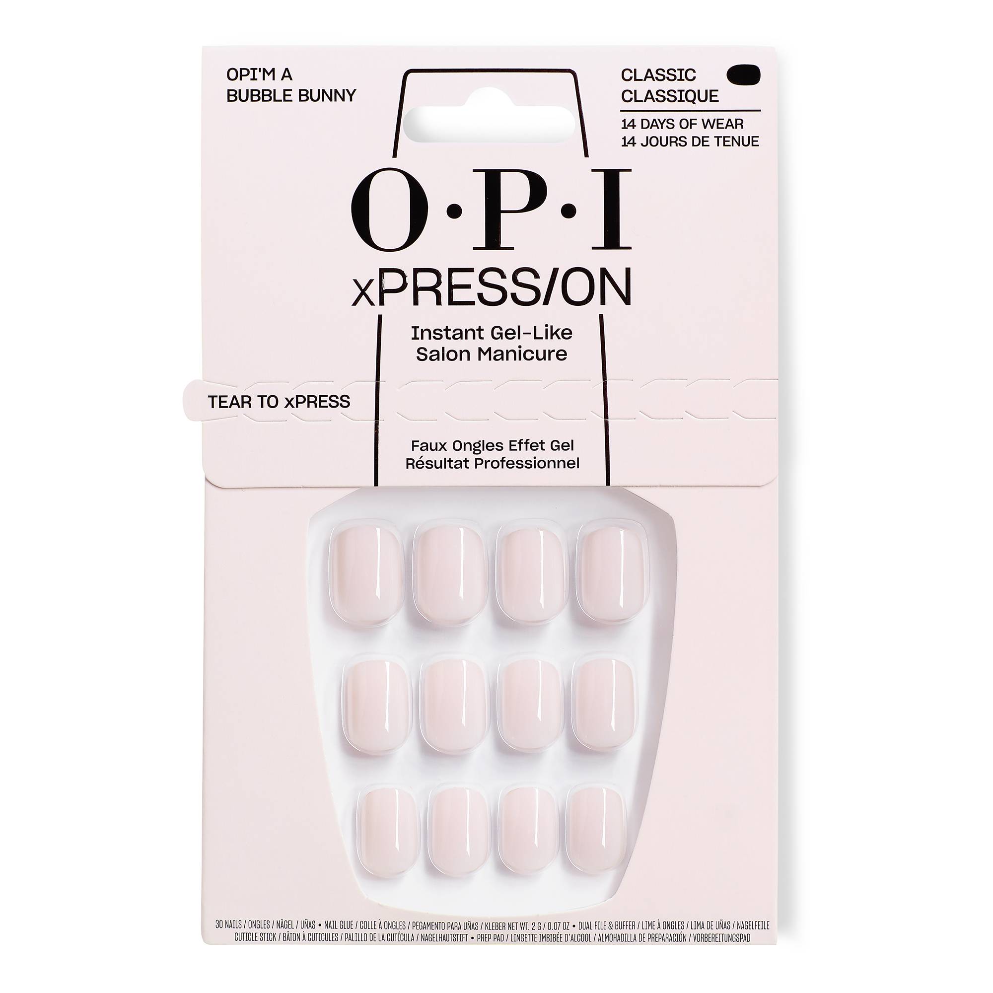 Faux-ongles OPI’m a Bubble Bunny – pose rapide, rose tendre, effet gel brillant de la marque OPI - 1