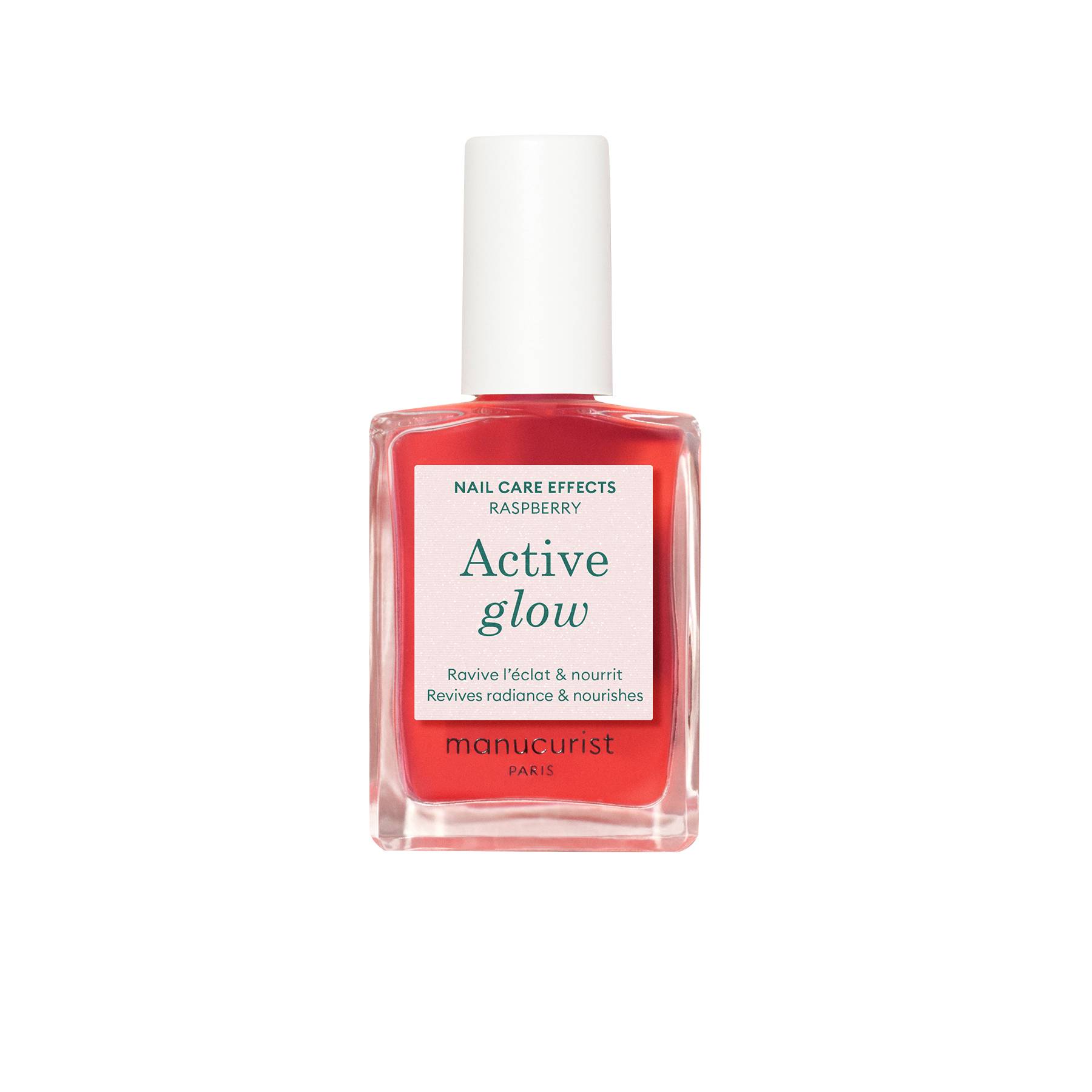 Vernis soin Active Glow Raspberry – éclat rosé, nutrition, brillance glossy de la marque Manucurist Contenance 8ml - 1
