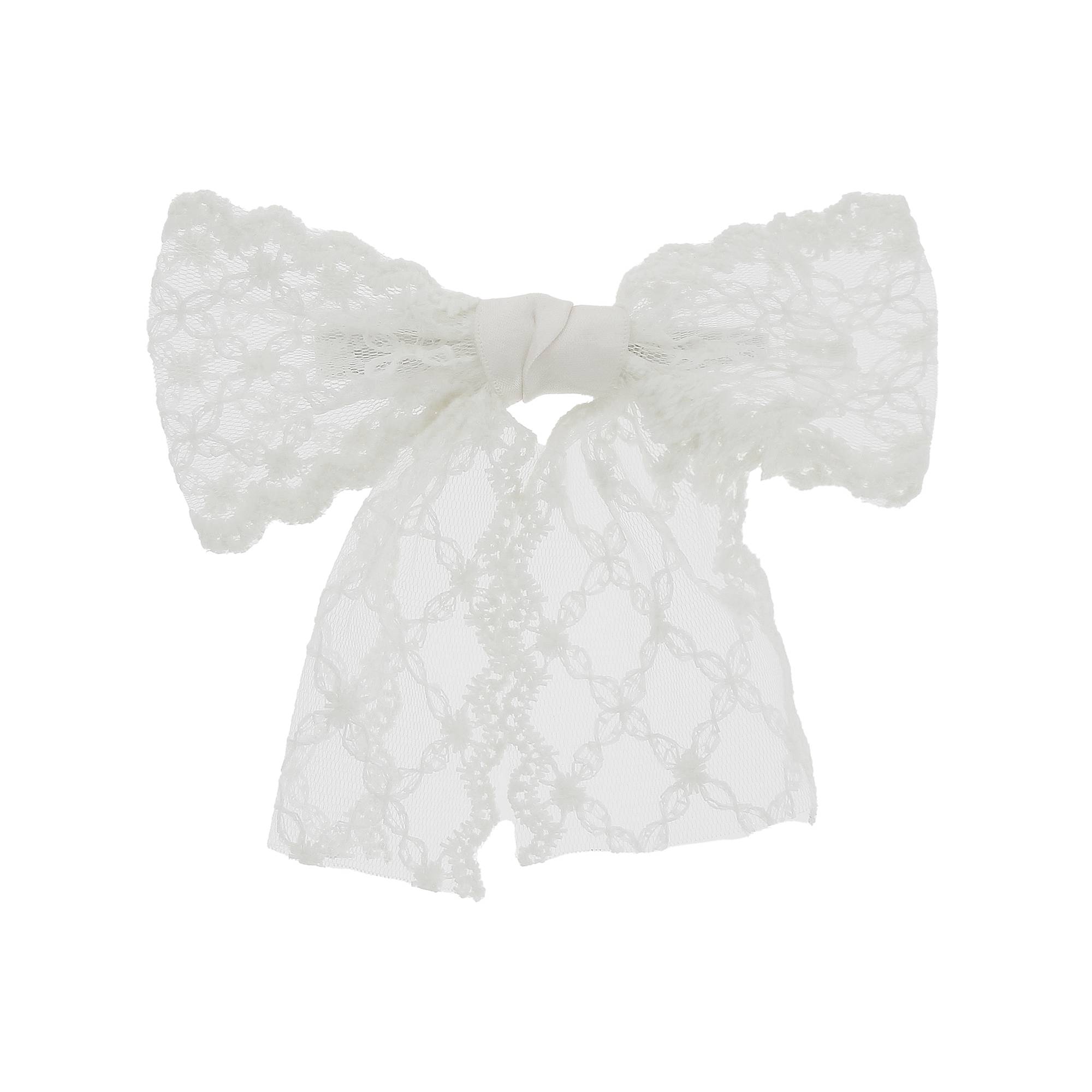 Barette cheveux avec noeud blanc de la marque Bleu Libellule - 1