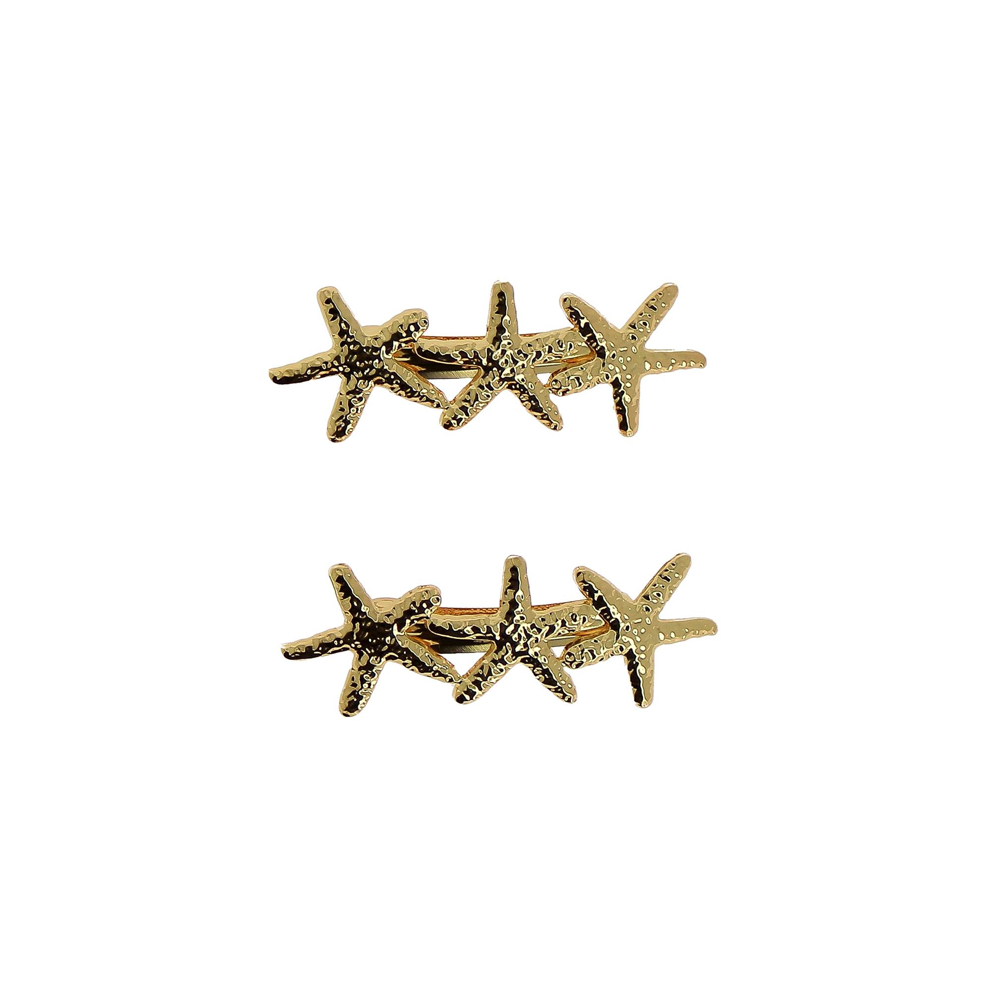 Lot de 2 barettes Étoile de mer doré de la marque Bleu Libellule - 1