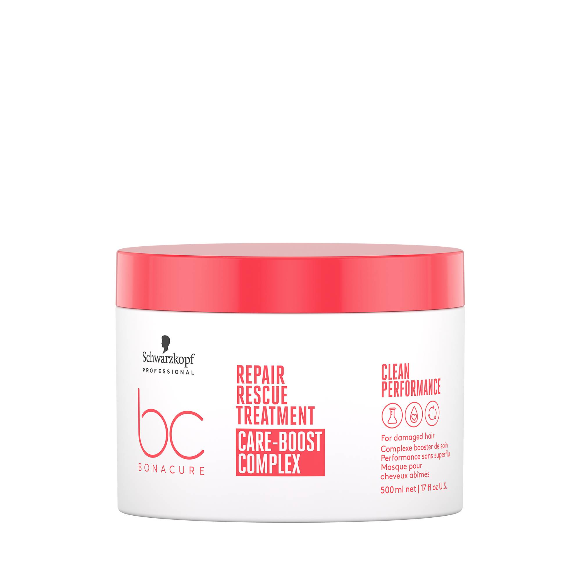 Masque cheveux abîmés BC Clean Repair Rescue Care-Boost Complex de la marque Schwarzkopf Professional Contenance 500ml - 1
