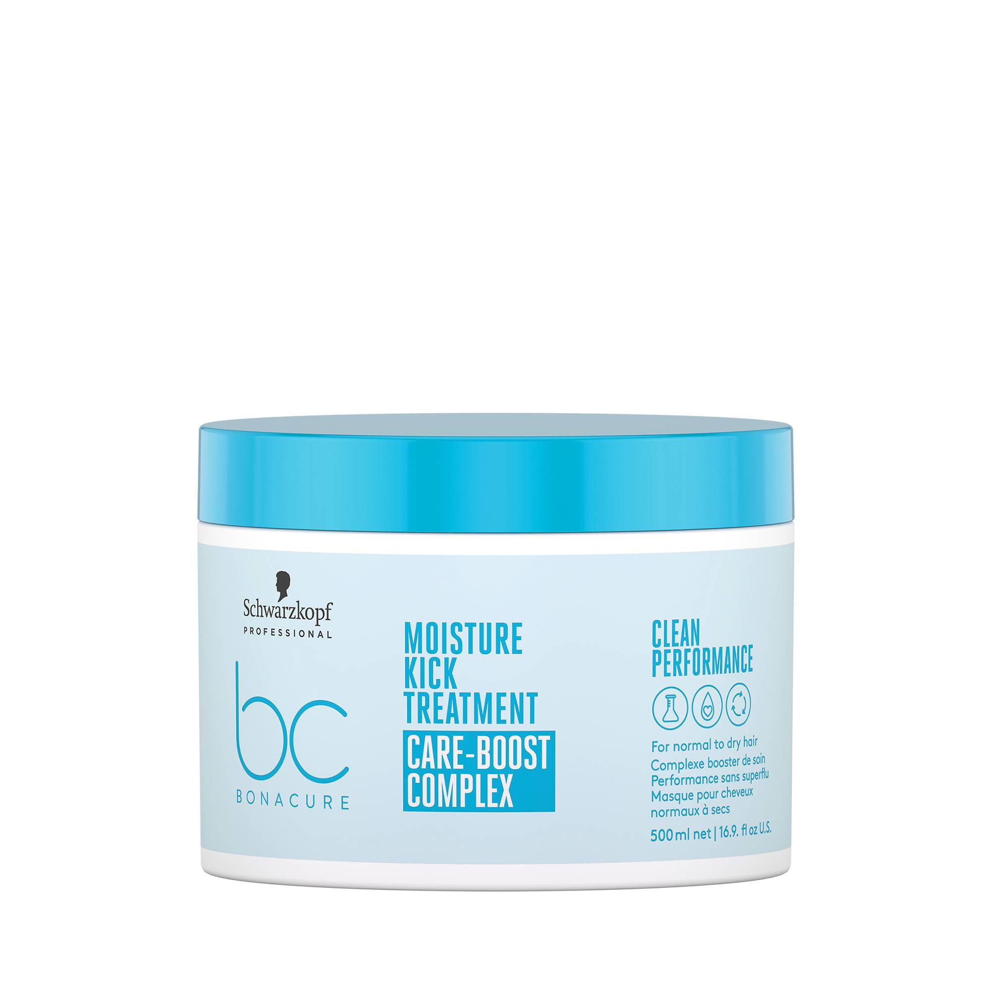 Masque cheveux normaux à secs BC Clean Moisture Kick de la marque Schwarzkopf Professional Contenance 500ml - 1