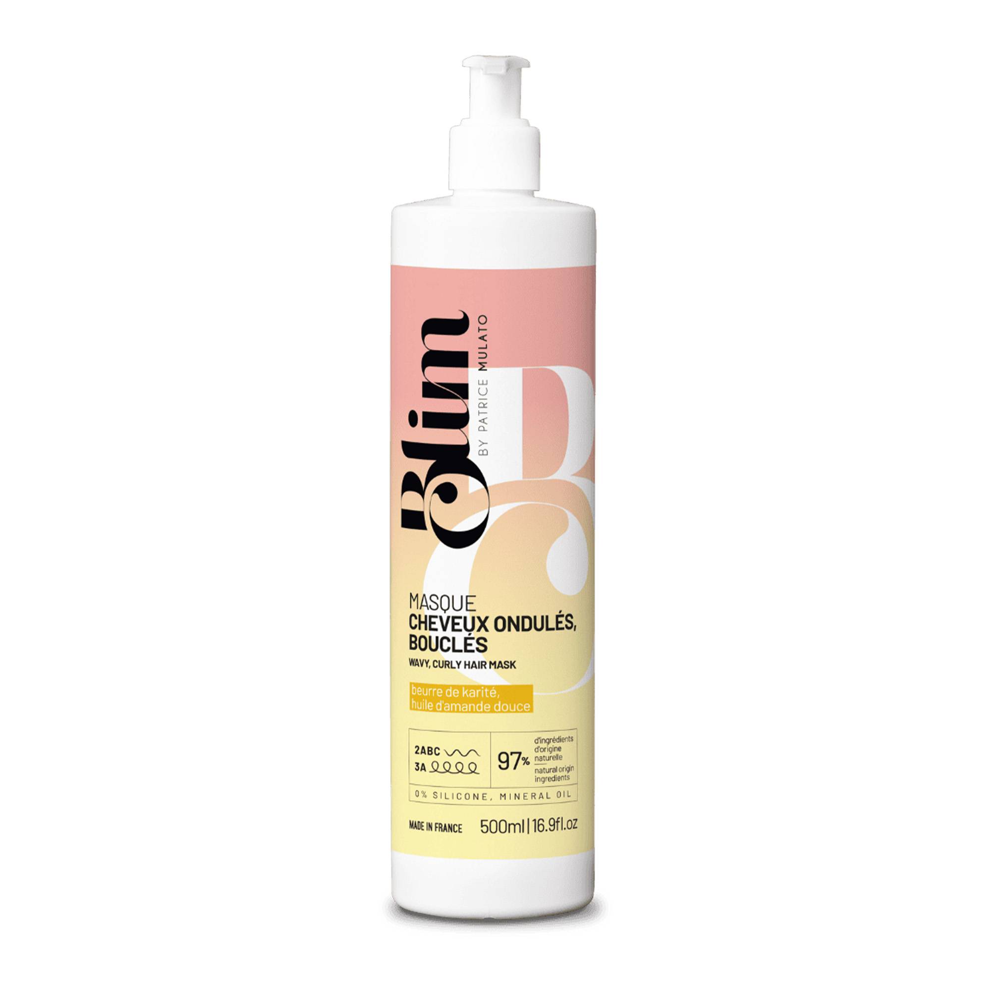 Masque cheveux ondulés, bouclés – nutrition, brillance, protection de la marque Mulato Contenance 500ml - 1