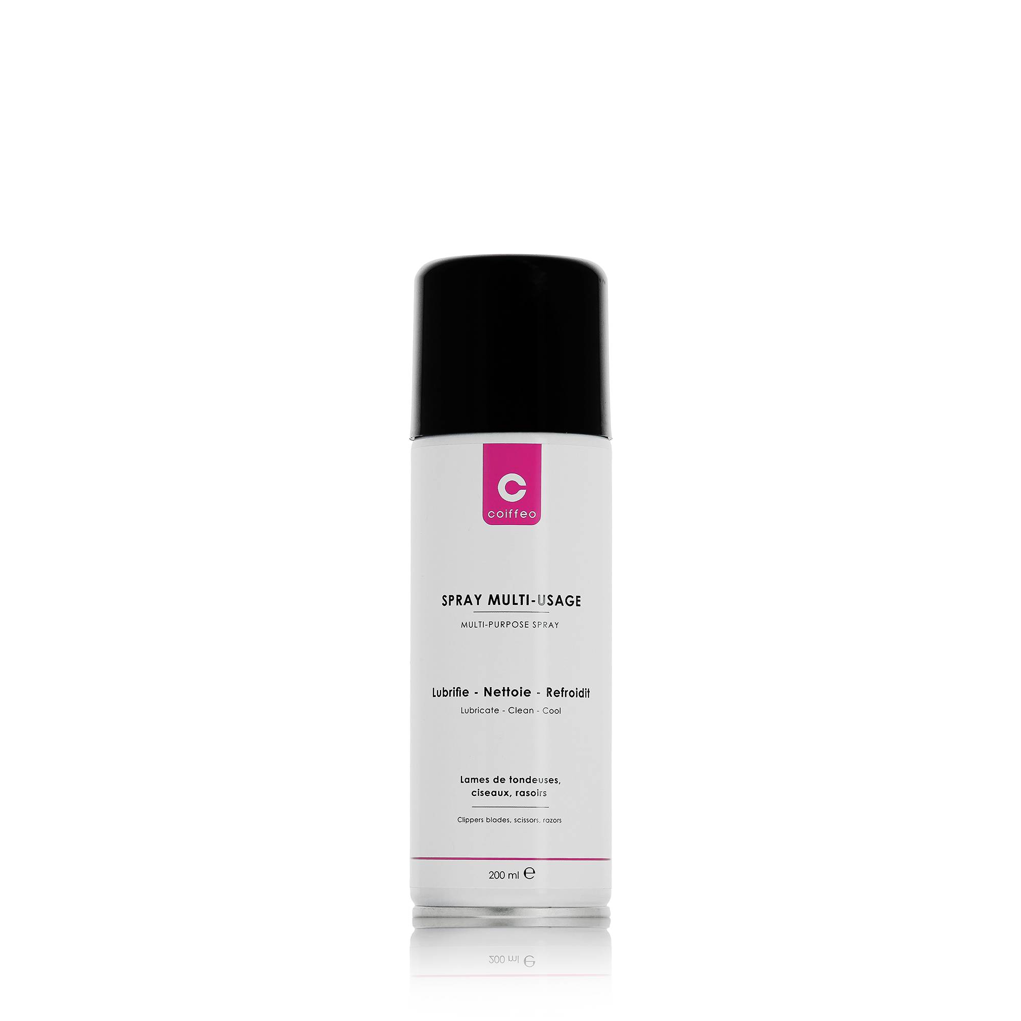 Spray multi-usage universel lubrifiant et désinfectant pour outils de la marque Coiffeo Contenance 200ml - 1