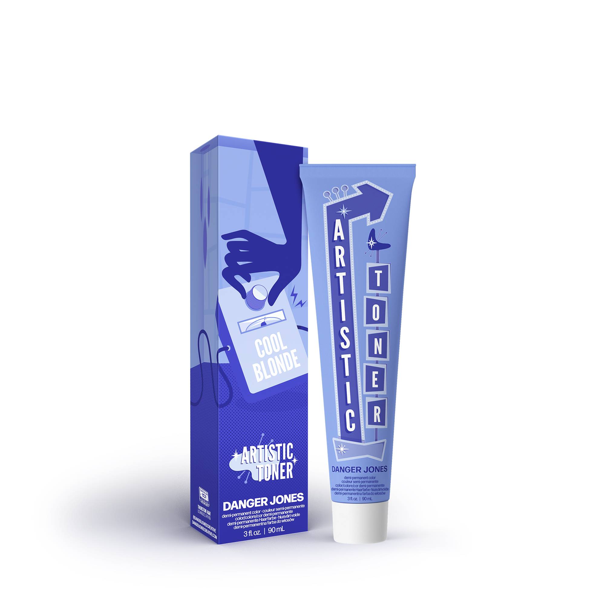 Toner artistique Cool Blonde – reflets froids, couleur maîtrisée de la marque Danger Jones Contenance 90ml - 1