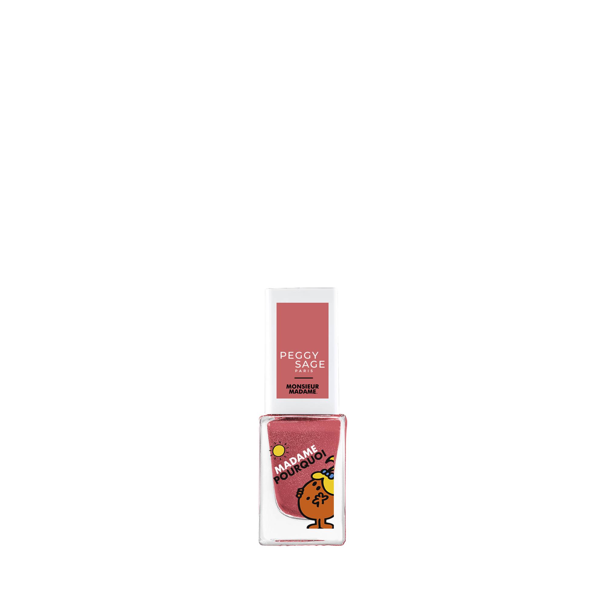 Vernis à ongles enfant Madame Pourquoi – corail pailleté, festif, lavable à l’eau de la marque Peggy Sage Contenance 5ml - 1