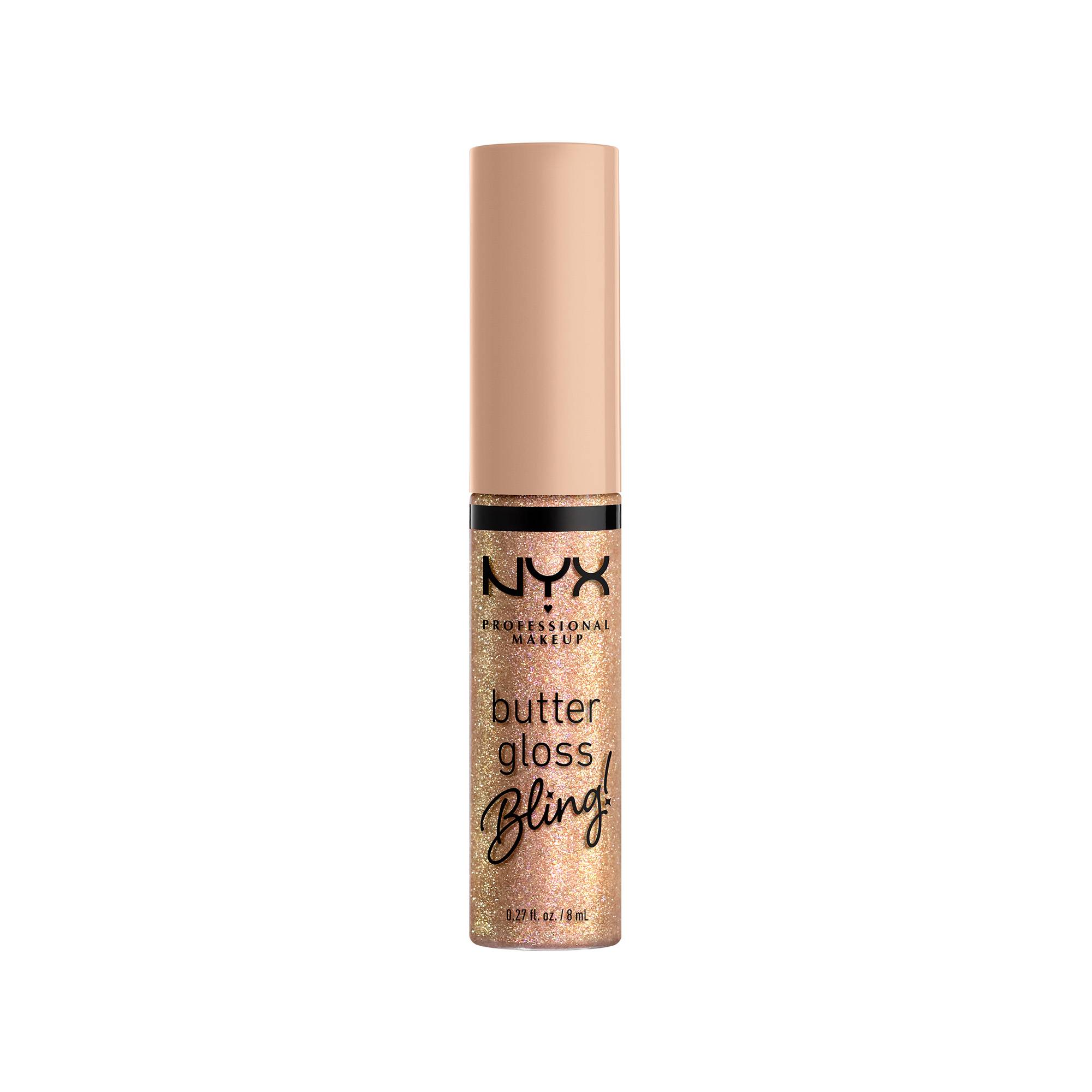 Gloss lèvres BUTTER GLOSS BLING Bring The Bling – brillance, fini pailleté de la marque NYX Professional Makeup Contenance 14g - 1