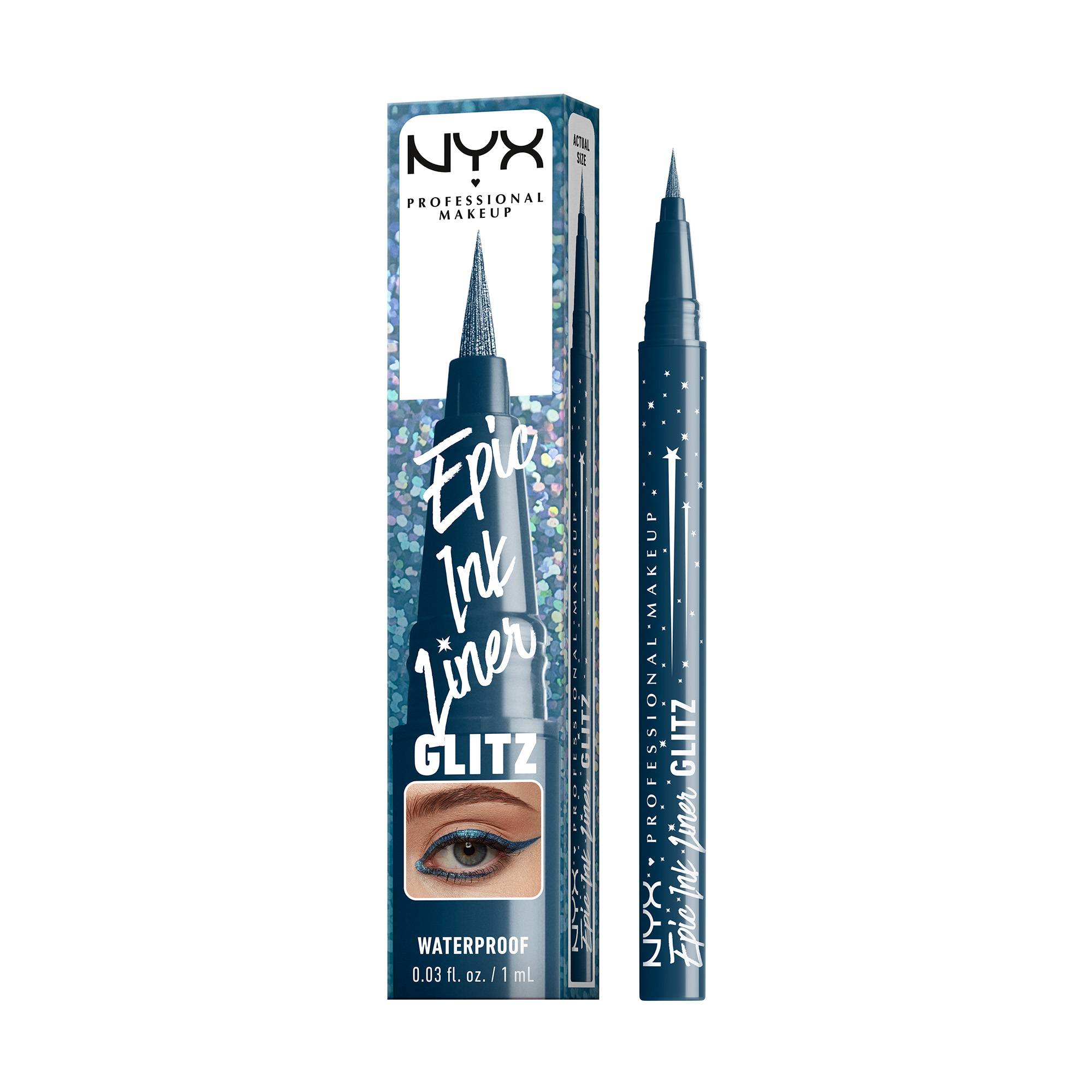 Eyeliner EPIC INK GLITZ Denim Dazzle – précision, éclat bleu métallique de la marque NYX Professional Makeup Contenance 1ml - 1