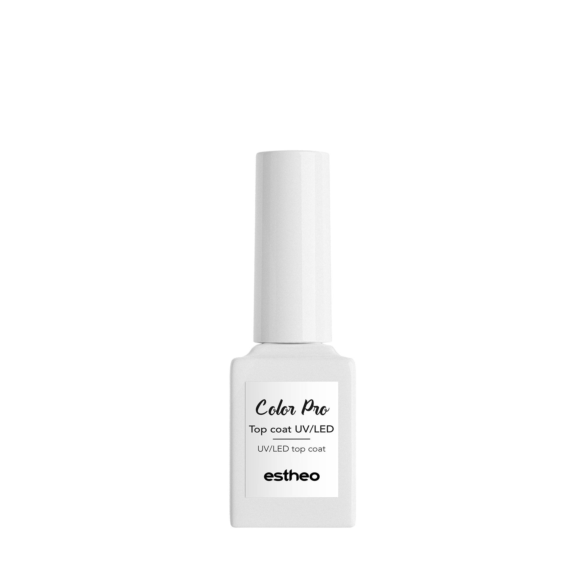 Top coat semi-permanent UV/LED Color Pro – brillance, protection, sans résidu de la marque Estheo Contenance 10ml - 1