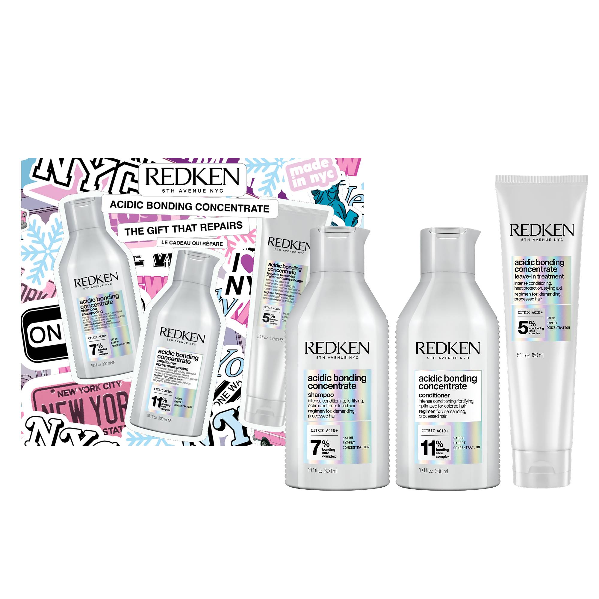 Coffret trio Acidic Bonding Concentrate – réparation, douceur, protection de la marque Redken Contenance 750ml - 1