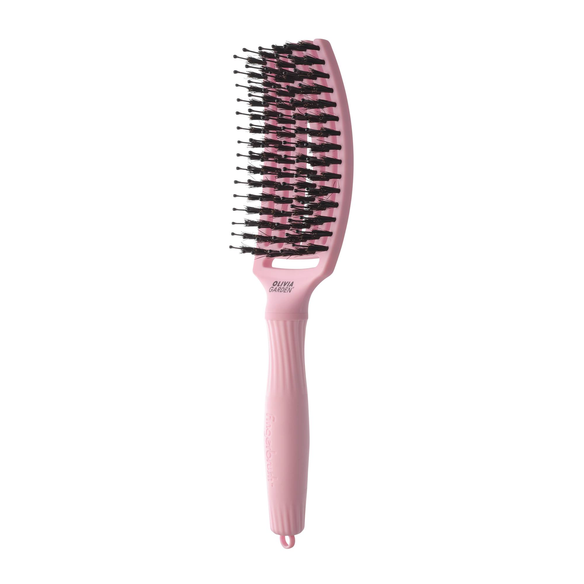 Brosse démêlante FingerBrush Boar&Nylon Jaipur Rose - Collection Think Pink 2025 de la marque Olivia Garden - 1