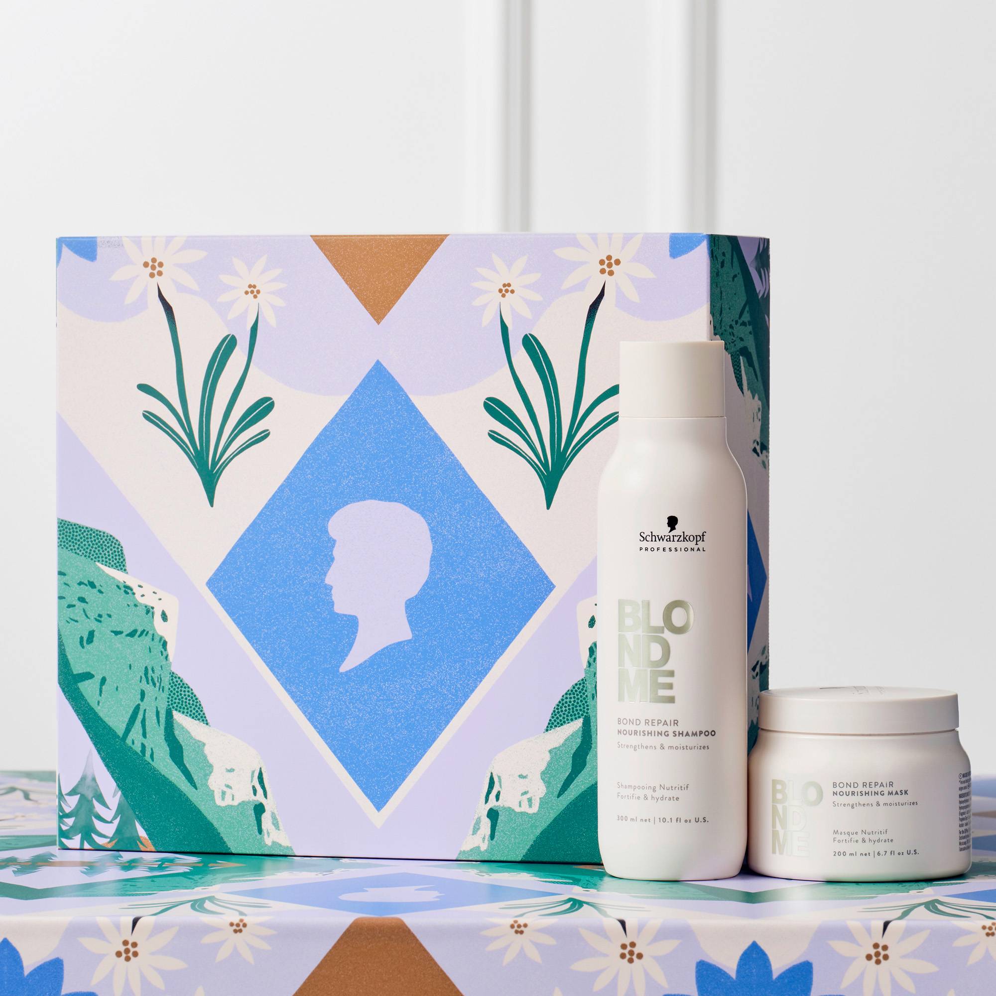 Coffret cheveux BLONDME Bond Repair – nutrition, cheveux blonds sensibilisés de la marque Schwarzkopf Professional Contenance 500ml - 1