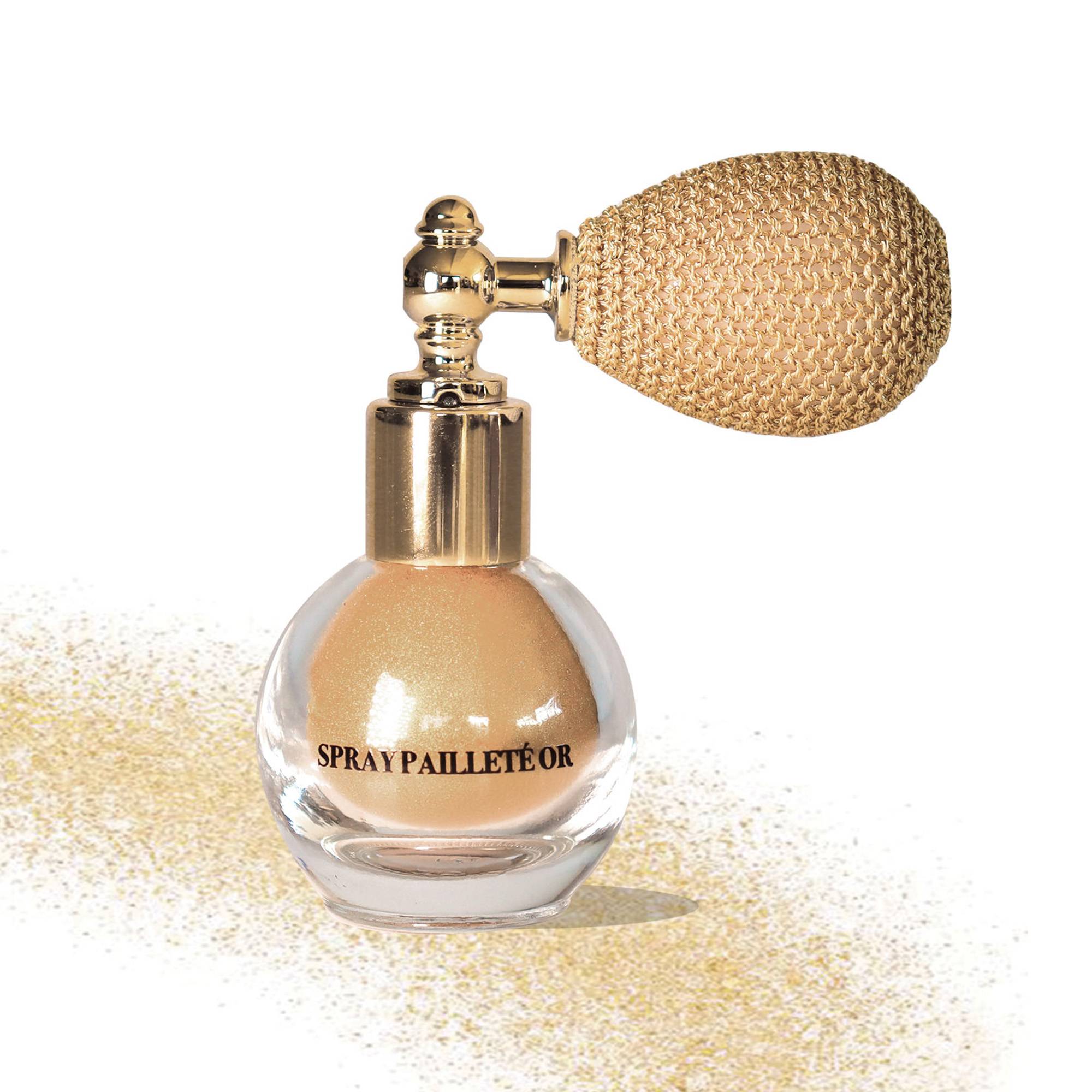 Spray pailleté or – effet lumière instantané, finition dorée, geste glamour de la marque Parisax - 1
