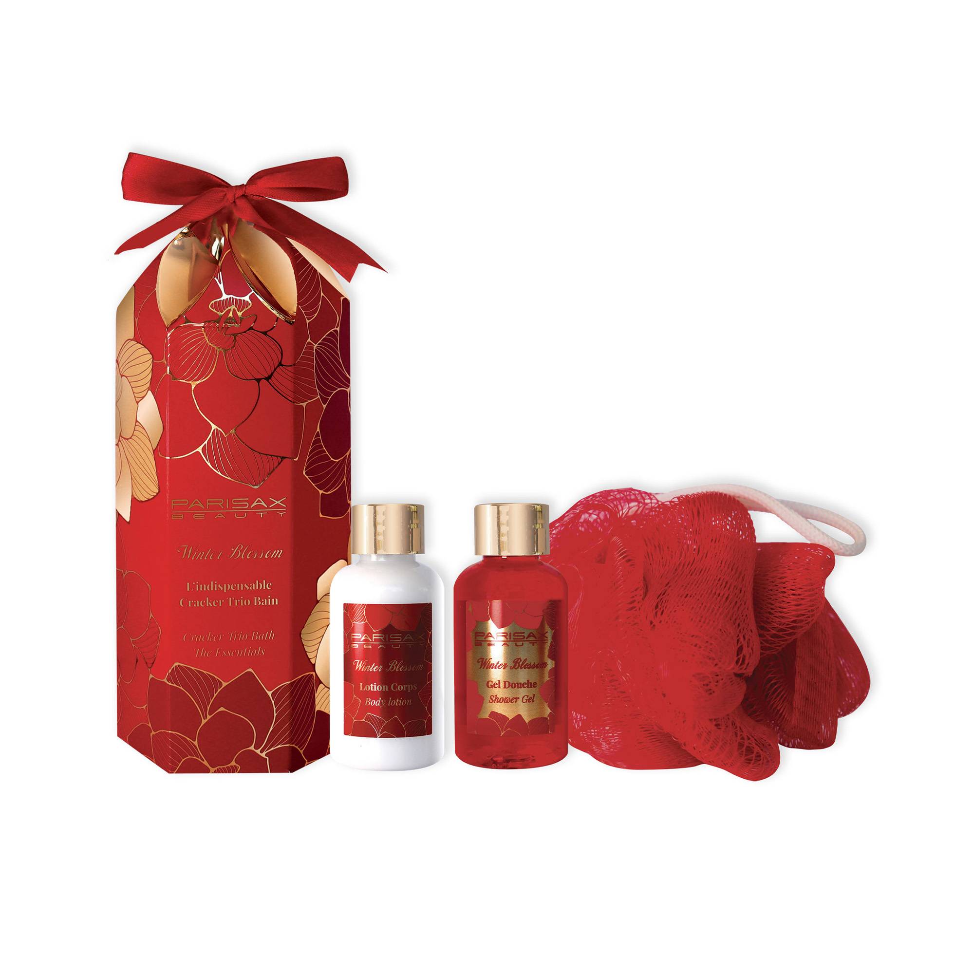 Cracker bain essentiel – gel douche, lait corps, fleur exfoliante de la marque Parisax - 1