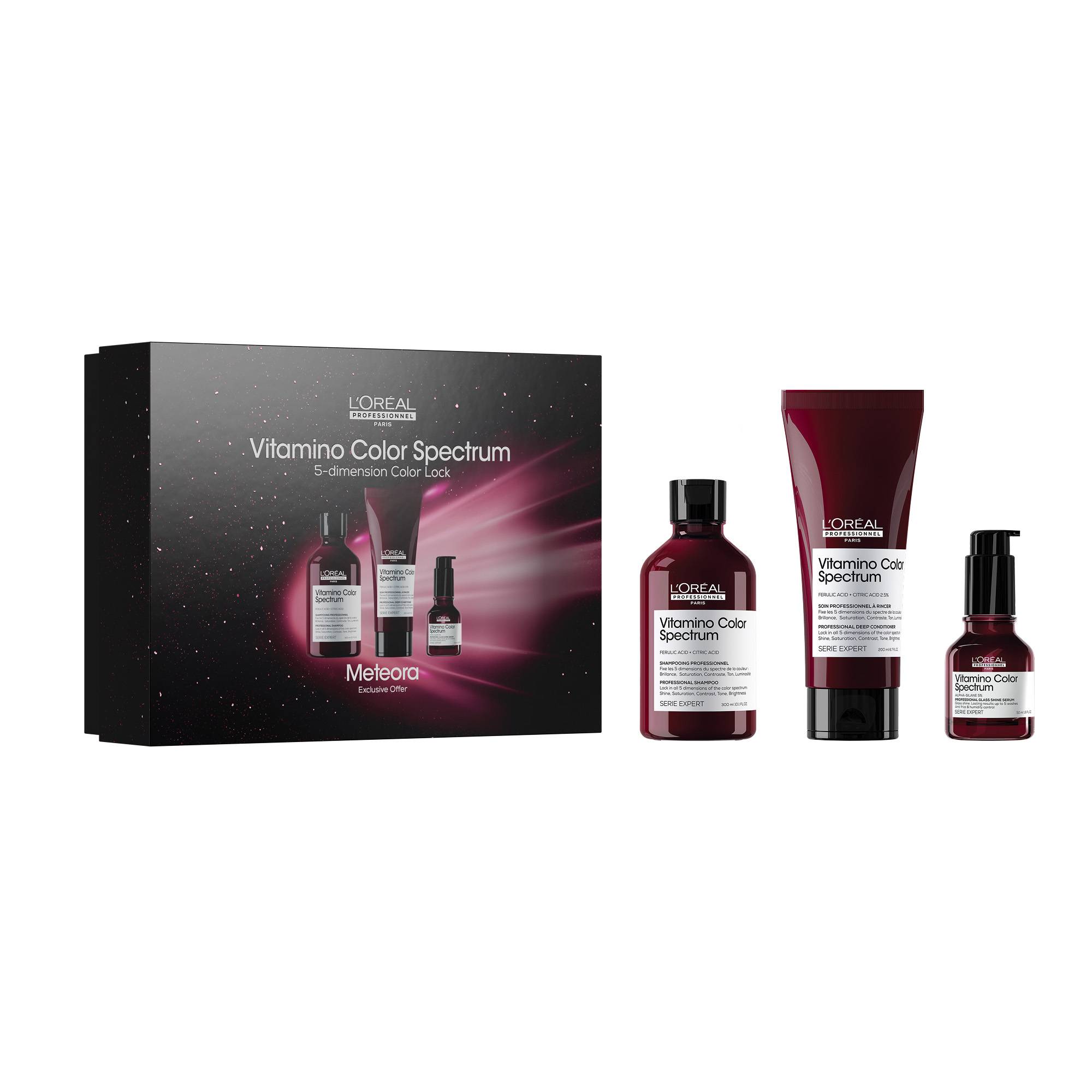 Coffret capillaire trio Vitamino Color Spectrum – éclat, protection, brillance de la marque L'Oréal Professionnel Contenance 590ml - 1