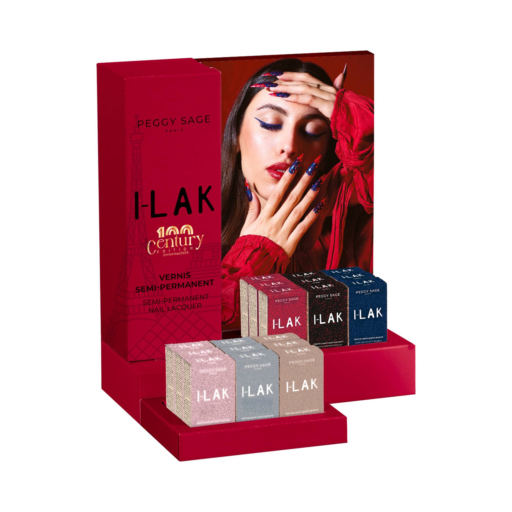 Présentoir vernis semi-permanent I-LAK – Edition CENTURY de la marque Peggy Sage Contenance 180ml - 1