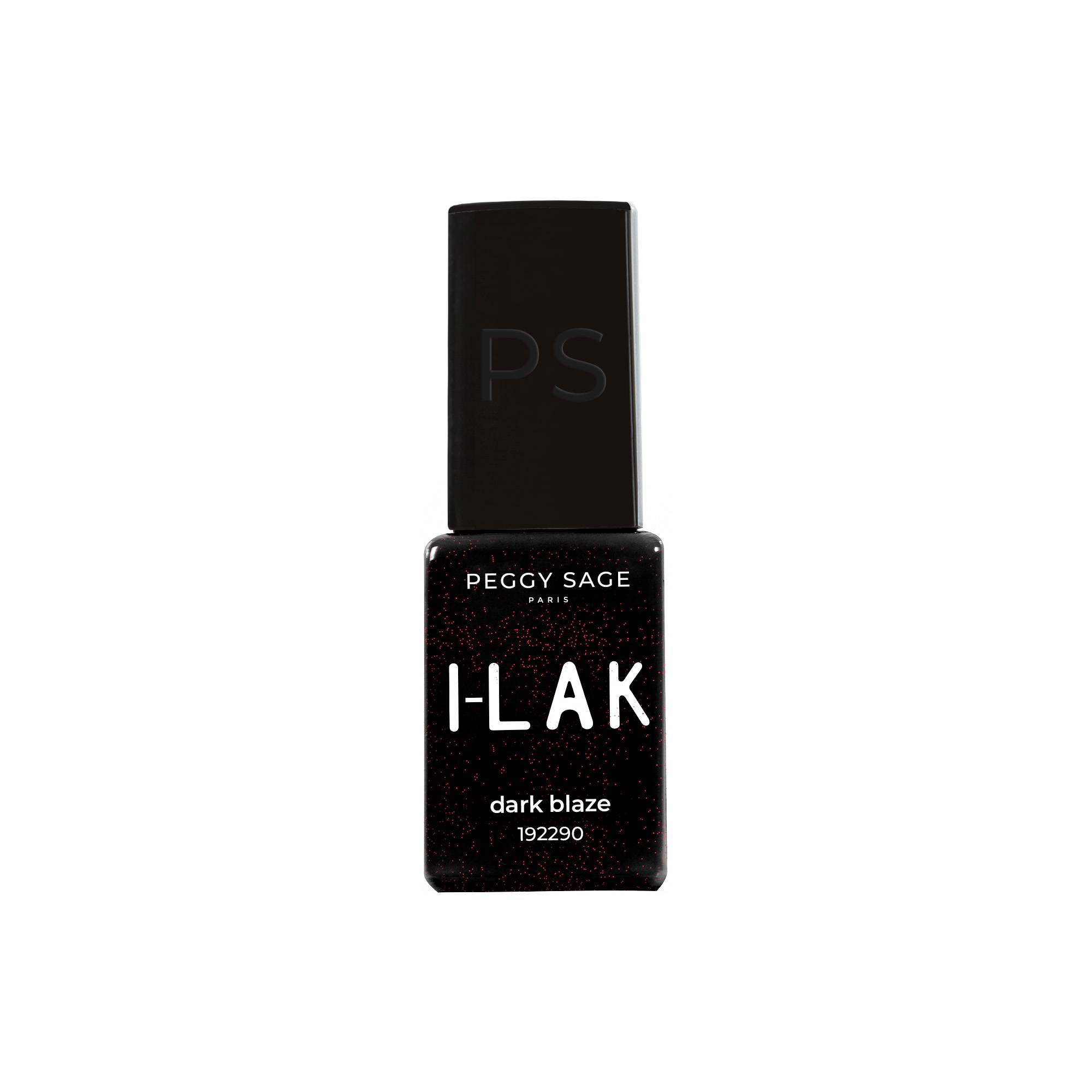 Vernis semi-permanent I-LAK Dark Blaze – noir profond, éclats rouges de la marque Peggy Sage Contenance 5ml - 1