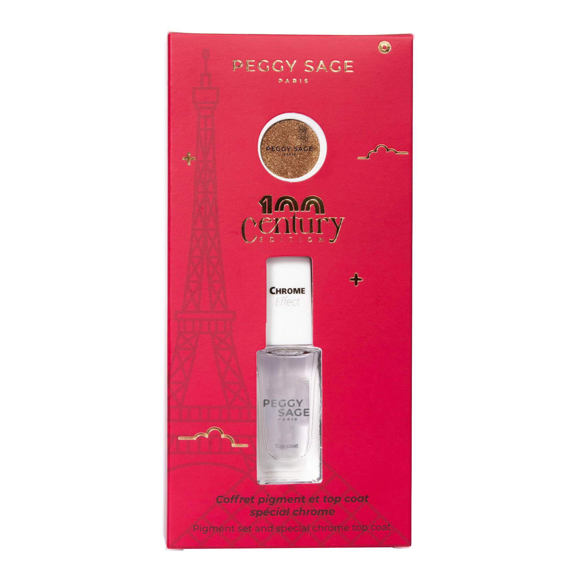 Coffret pigment nail art et top coat chrome – édition CENTURY de la marque Peggy Sage Contenance 11ml - 1