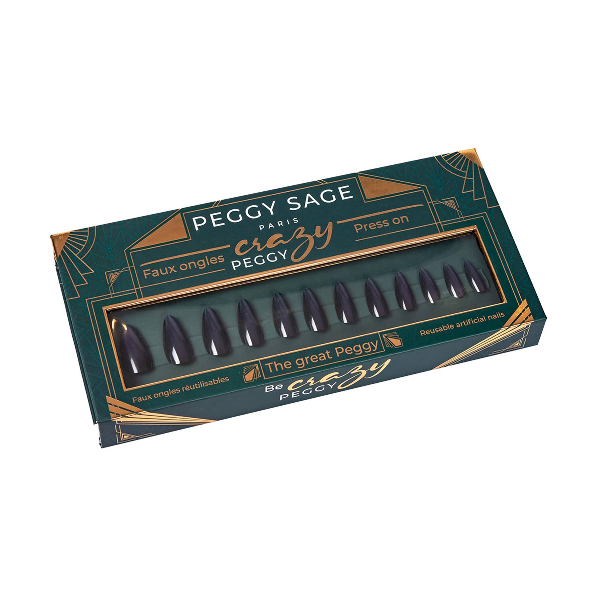 Faux ongles réutilisables – The great Peggy – effet holographique violet/vert de la marque Peggy Sage Contenance 2g - 1