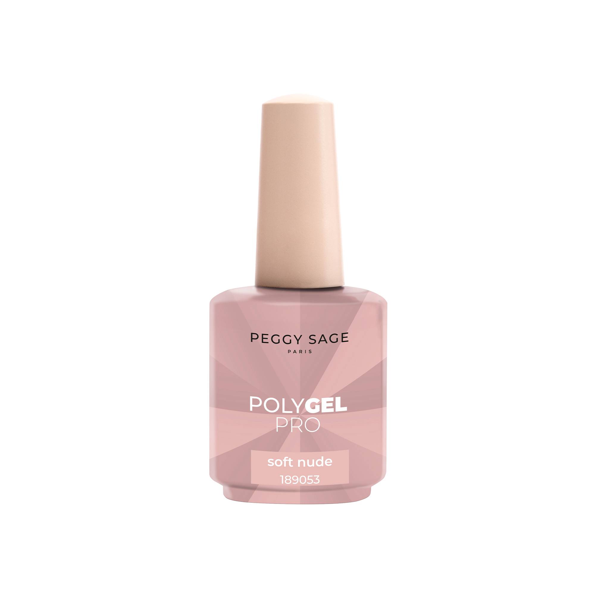 Polygel liquide Soft Nude – texture fluide, application facile, rendu nude de la marque Peggy Sage Contenance 15ml - 1