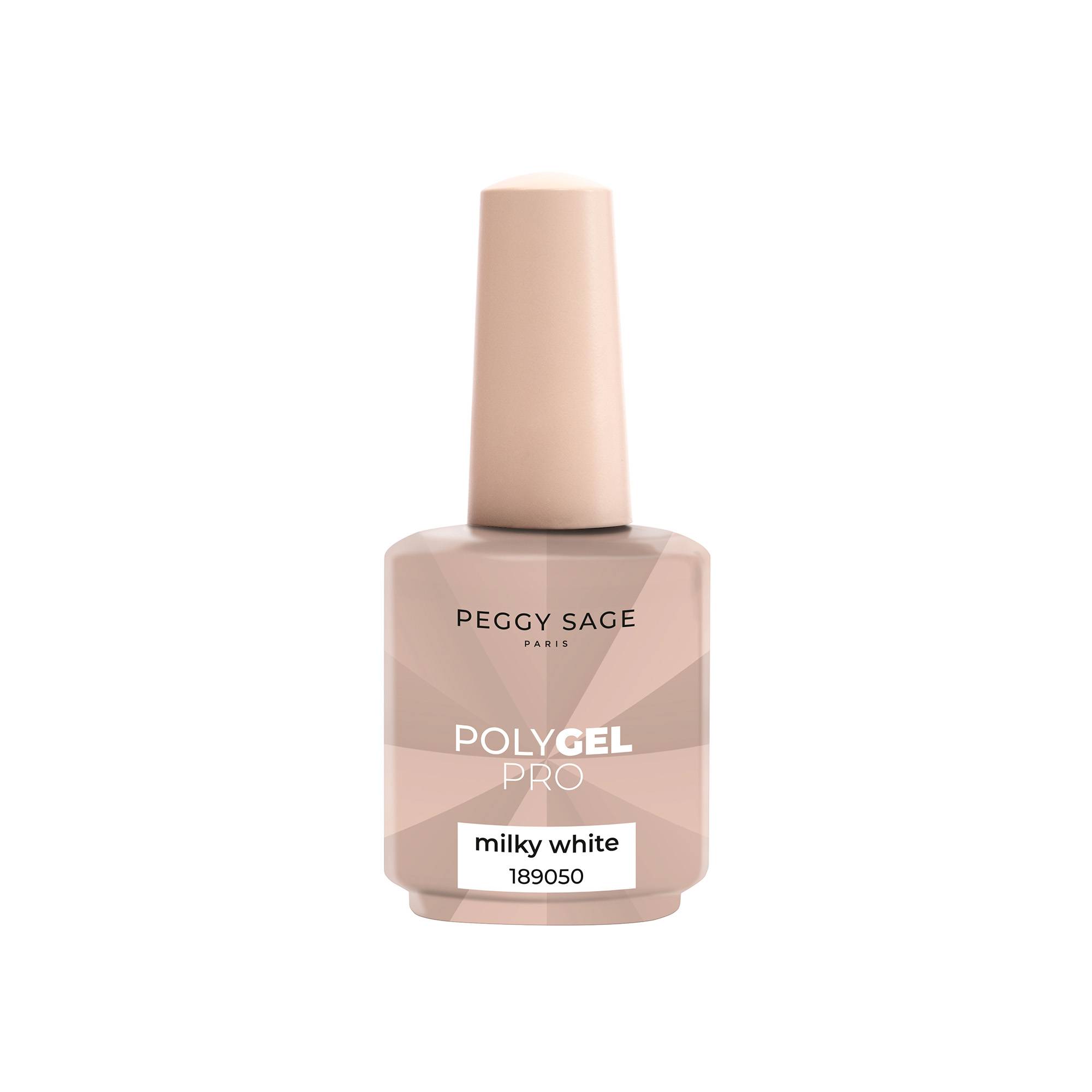 Polygel liquide Milky White – texture fluide, application facile, rendu laiteux de la marque Peggy Sage Contenance 15ml - 1