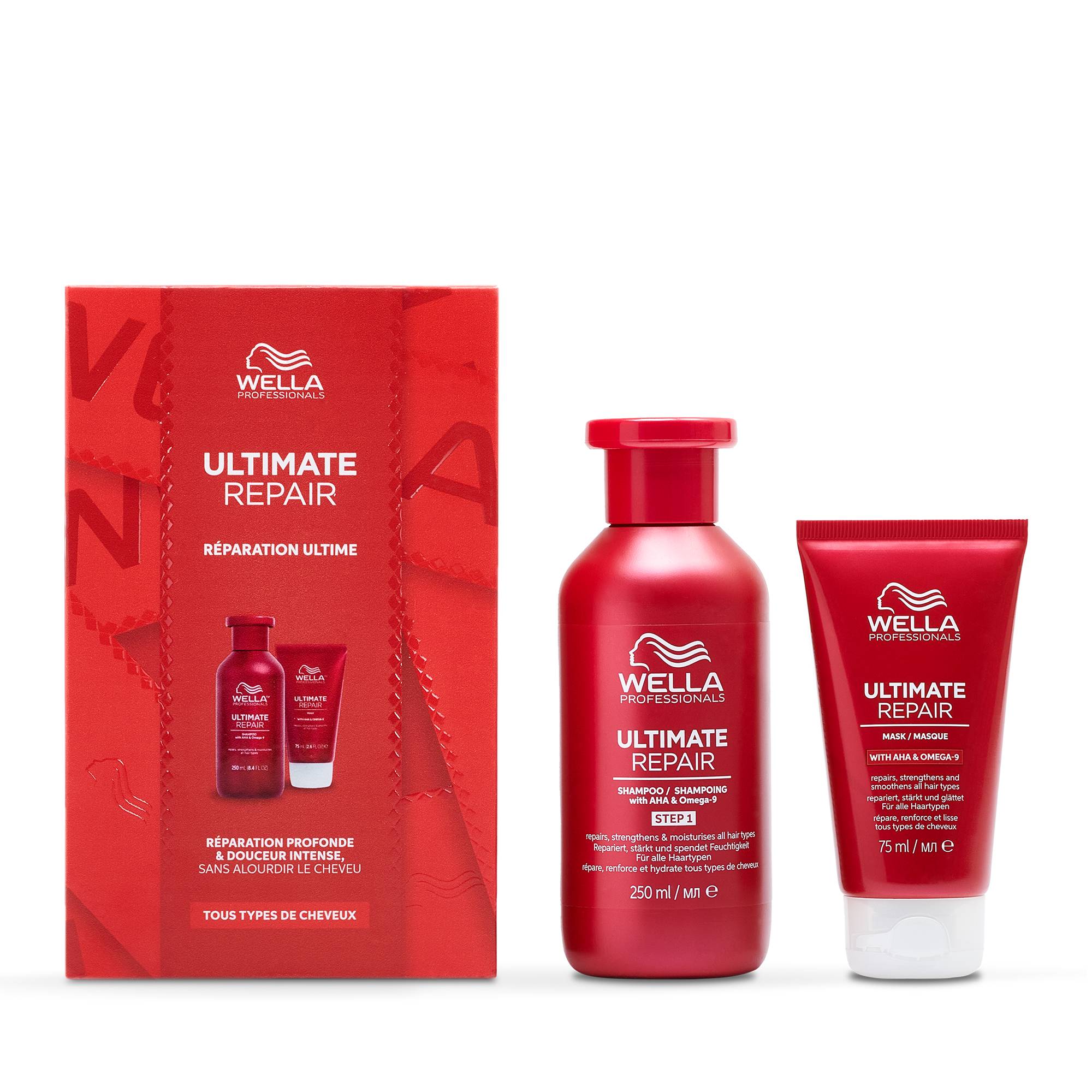 Coffret cheveux Ultimate Repair – réparation profonde, douceur, brillance de la marque Wella Professionals Contenance 325ml - 1