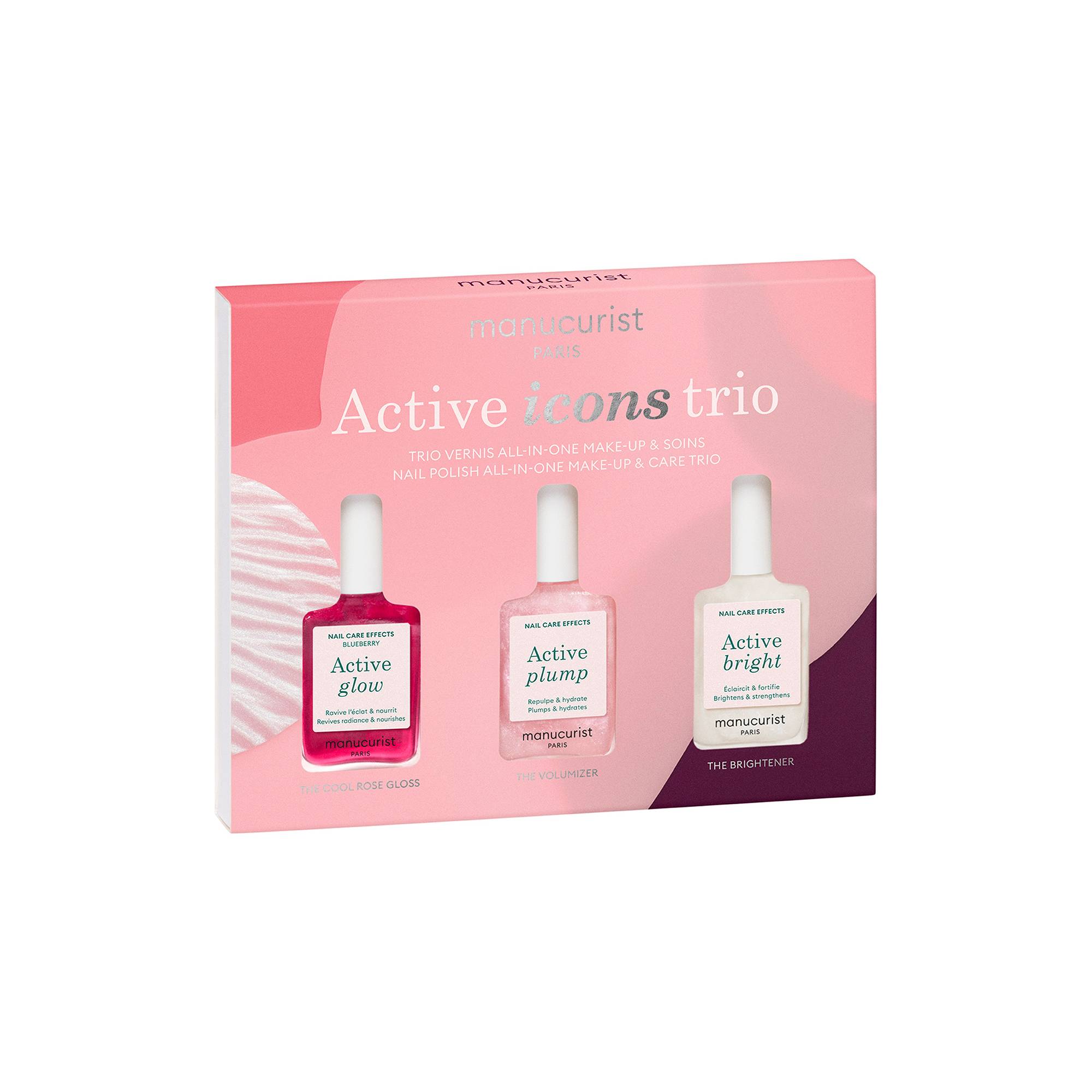Coffret Active Icons Trio vernis all-in-one Make-up & soins de la marque Manucurist Contenance 45ml - 1