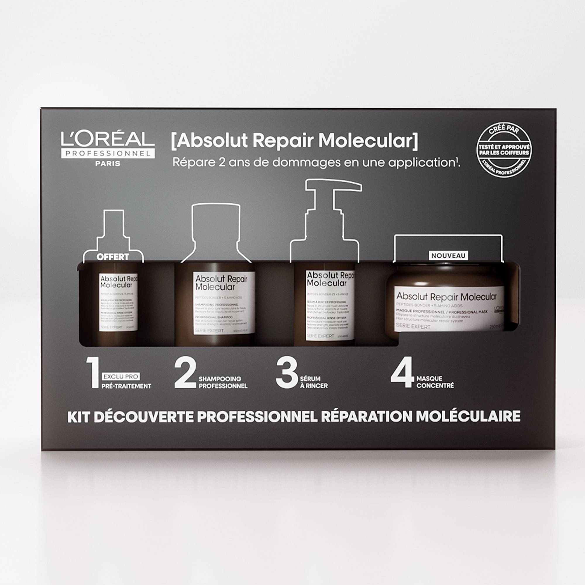Kit soins Absolut Repair Molecular – réparation, force, élasticité de la marque L'Oréal Professionnel Contenance 900ml - 1