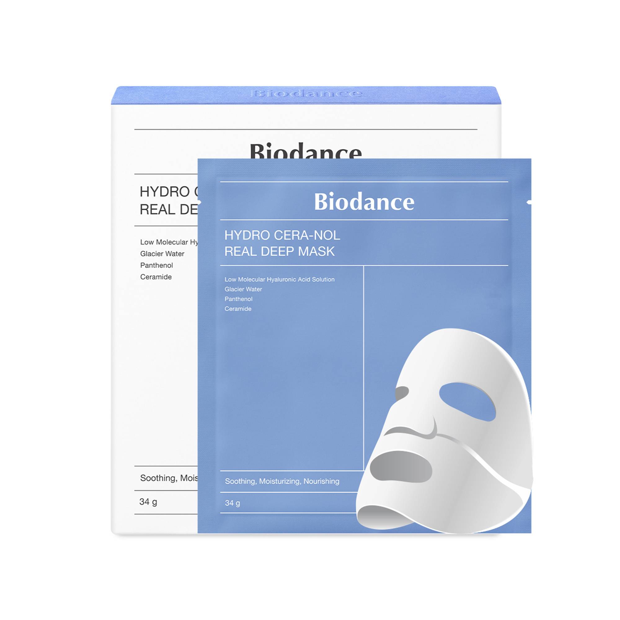 Masque Hydro Cera-Nol Real Deep – apaisement, hydratation, barrière renforcée de la marque Biodance Contenance 34g - 1