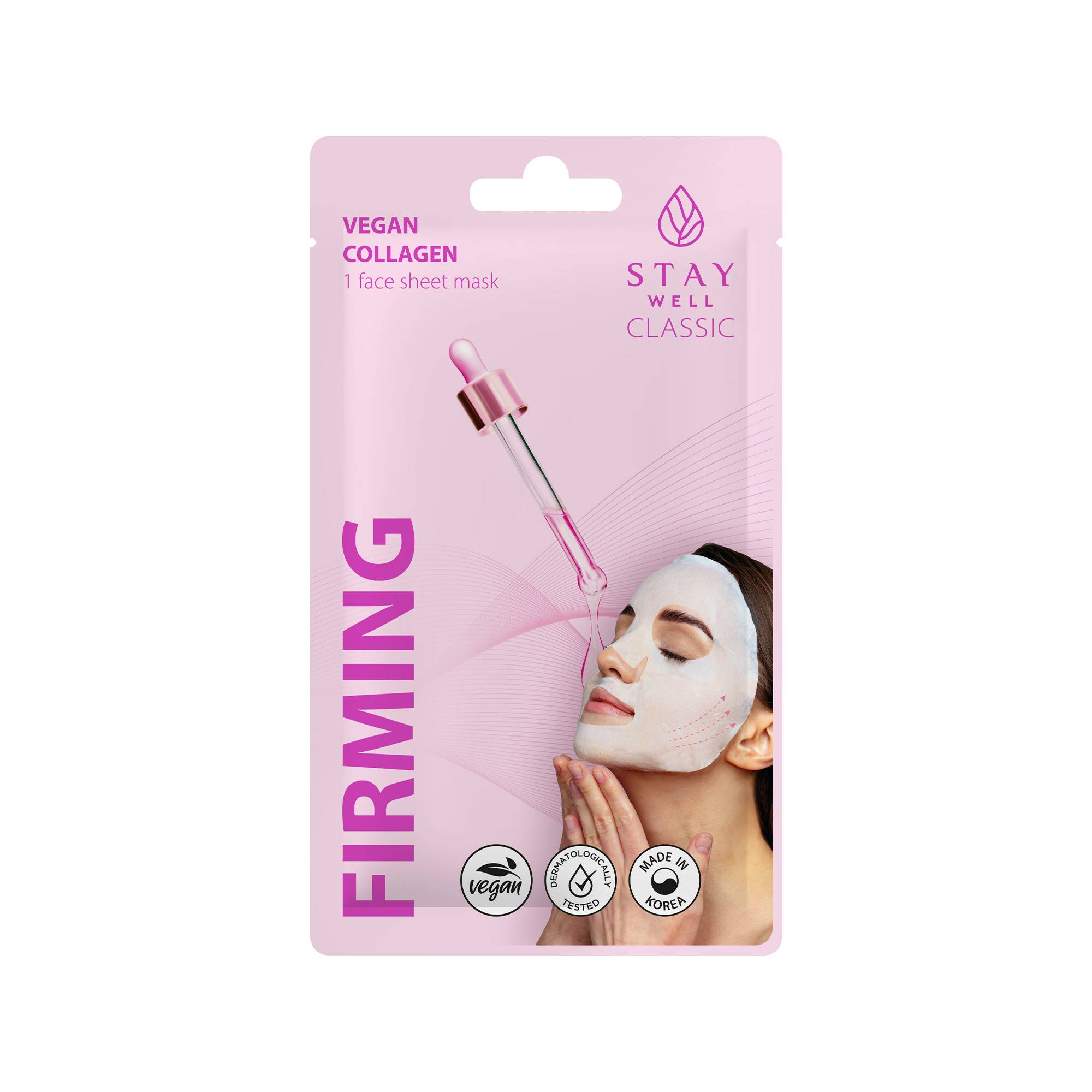 Masque visage Vegan Collagen Firming – fermeté, élasticité, soin vegan de la marque Stay Well Contenance 22g - 1