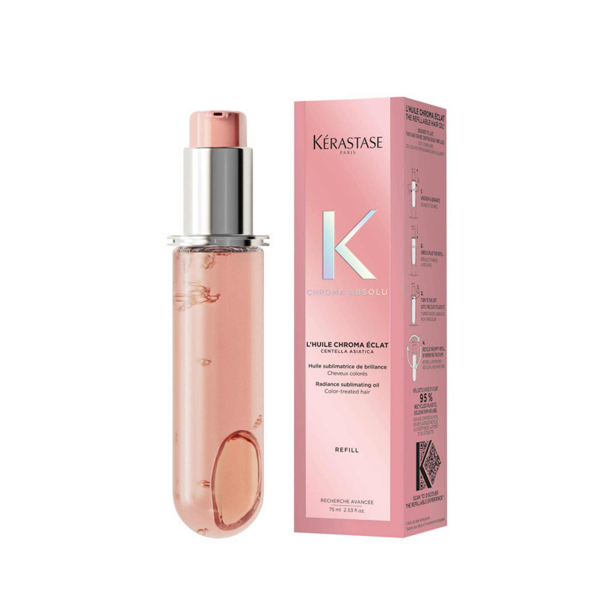 Recharge Huile Chroma Éclat – brillance couleur, éco-recharge, soin responsable de la marque Kerastase Contenance 75ml - 1