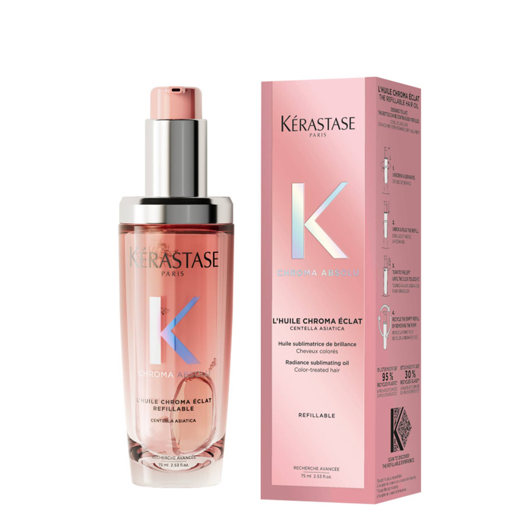 Huile capillaire Chroma Éclat – brillance, protection couleur, halo parfumé de la marque Kerastase Contenance 75ml - 1