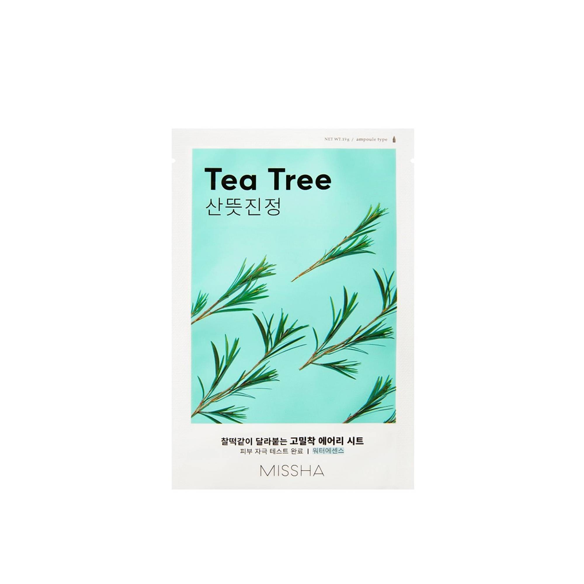 Masque tissu purifiant Tea Tree – peau nette, apaisée, rééquilibrée de la marque Missha Contenance 19g - 1